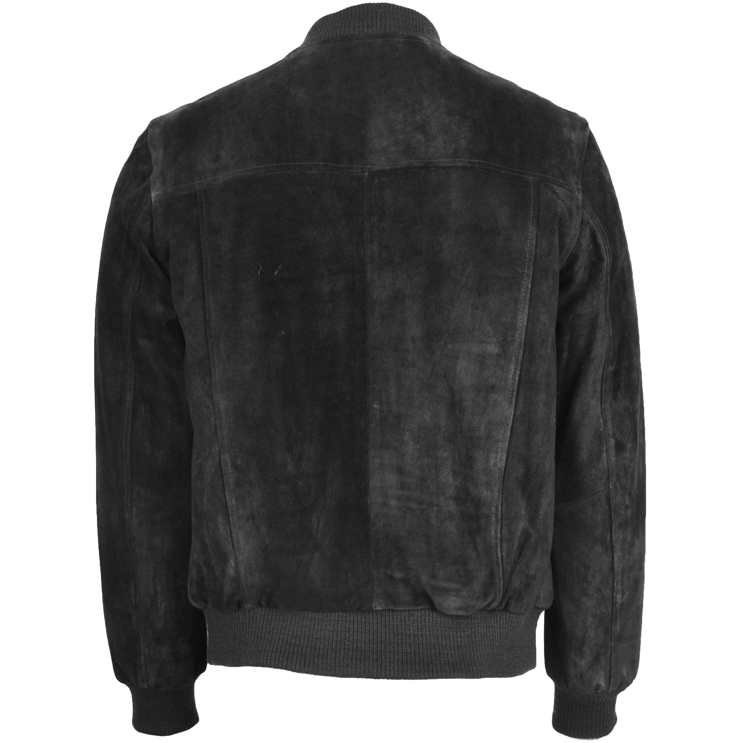 BUNERI Veste Homme Daim Bomber Varsity Noir – Image 2