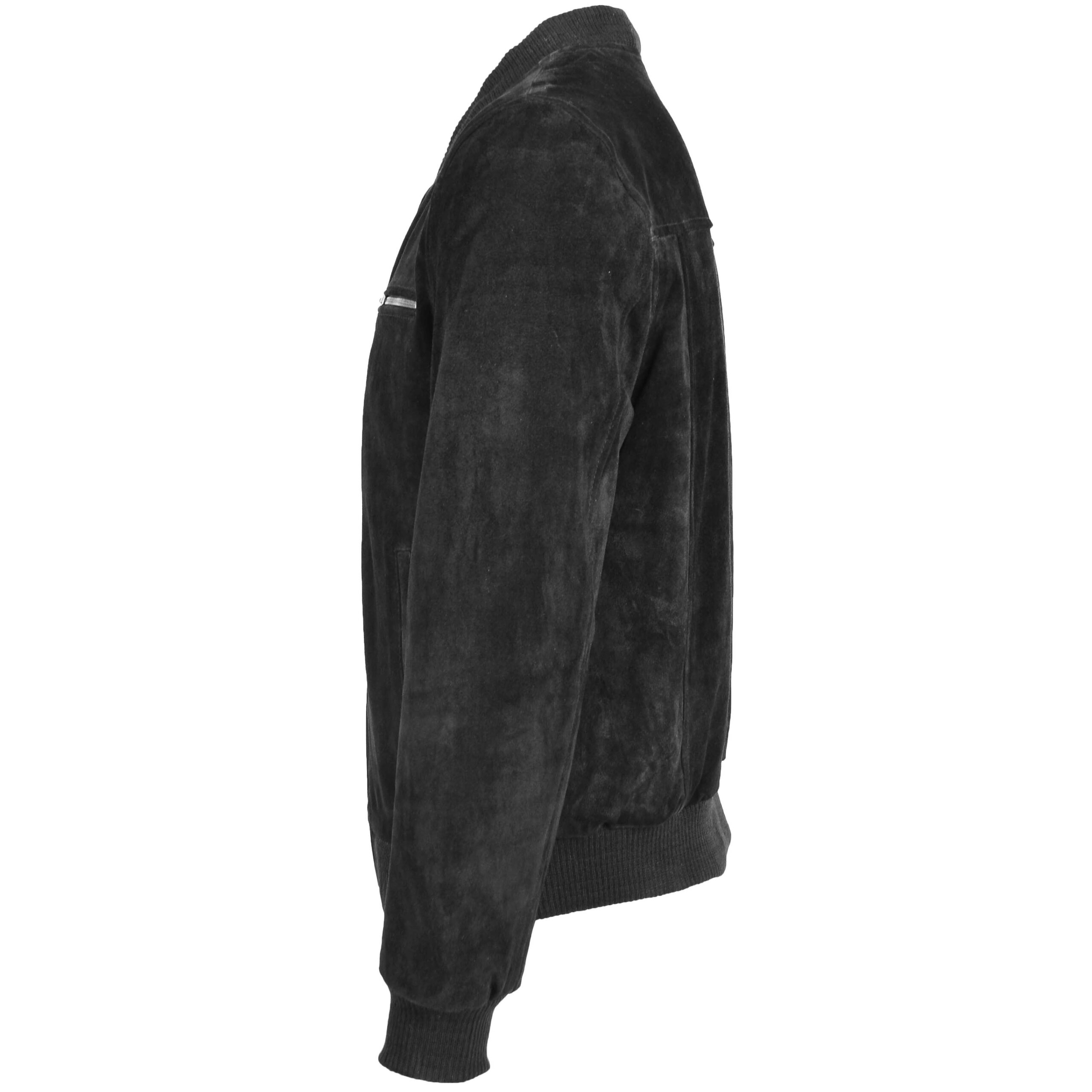 BUNERI Veste Homme Daim Bomber Varsity Noir – Image 5
