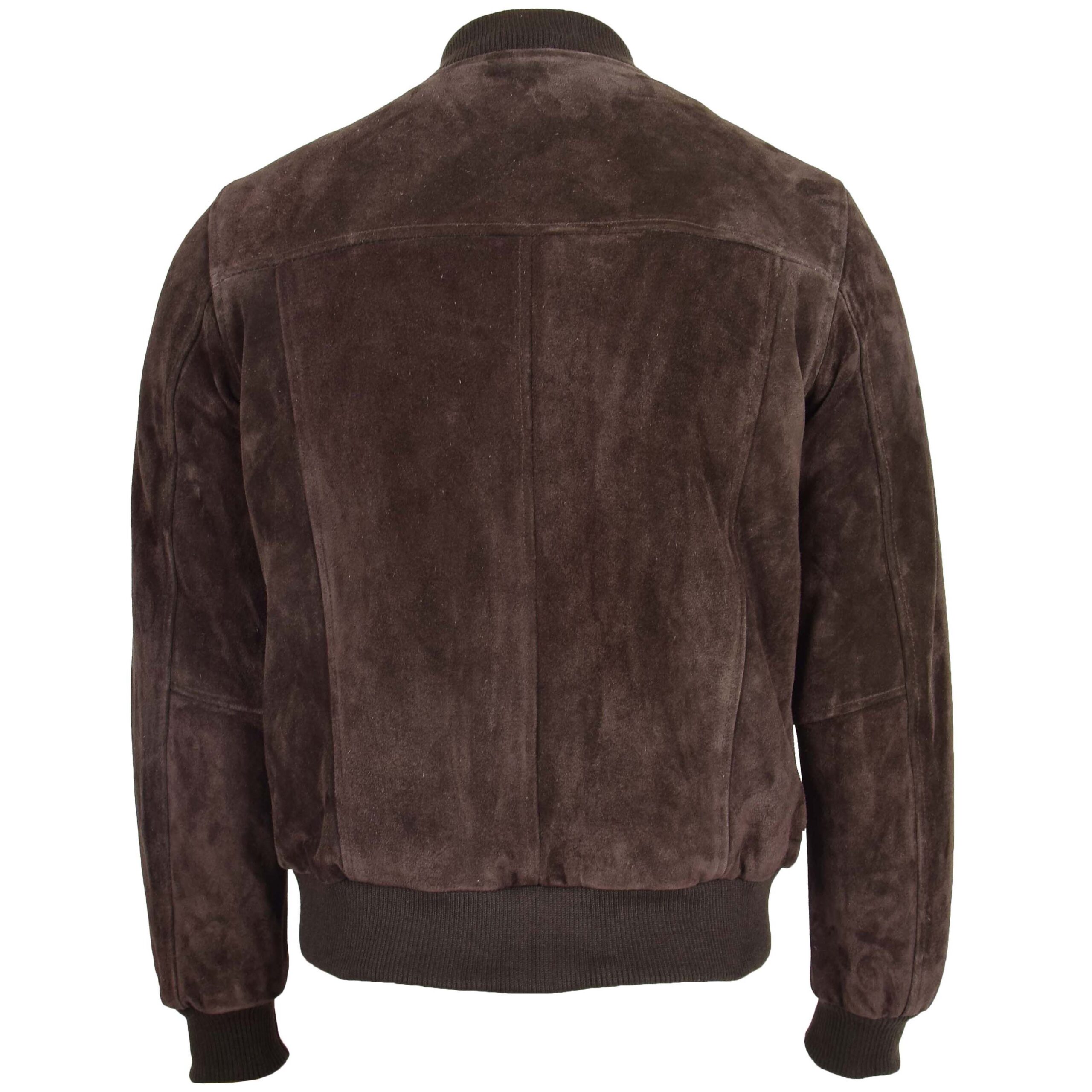 BUNERI Veste Bomber Varsity en Daim pour Homme Marron – Image 2