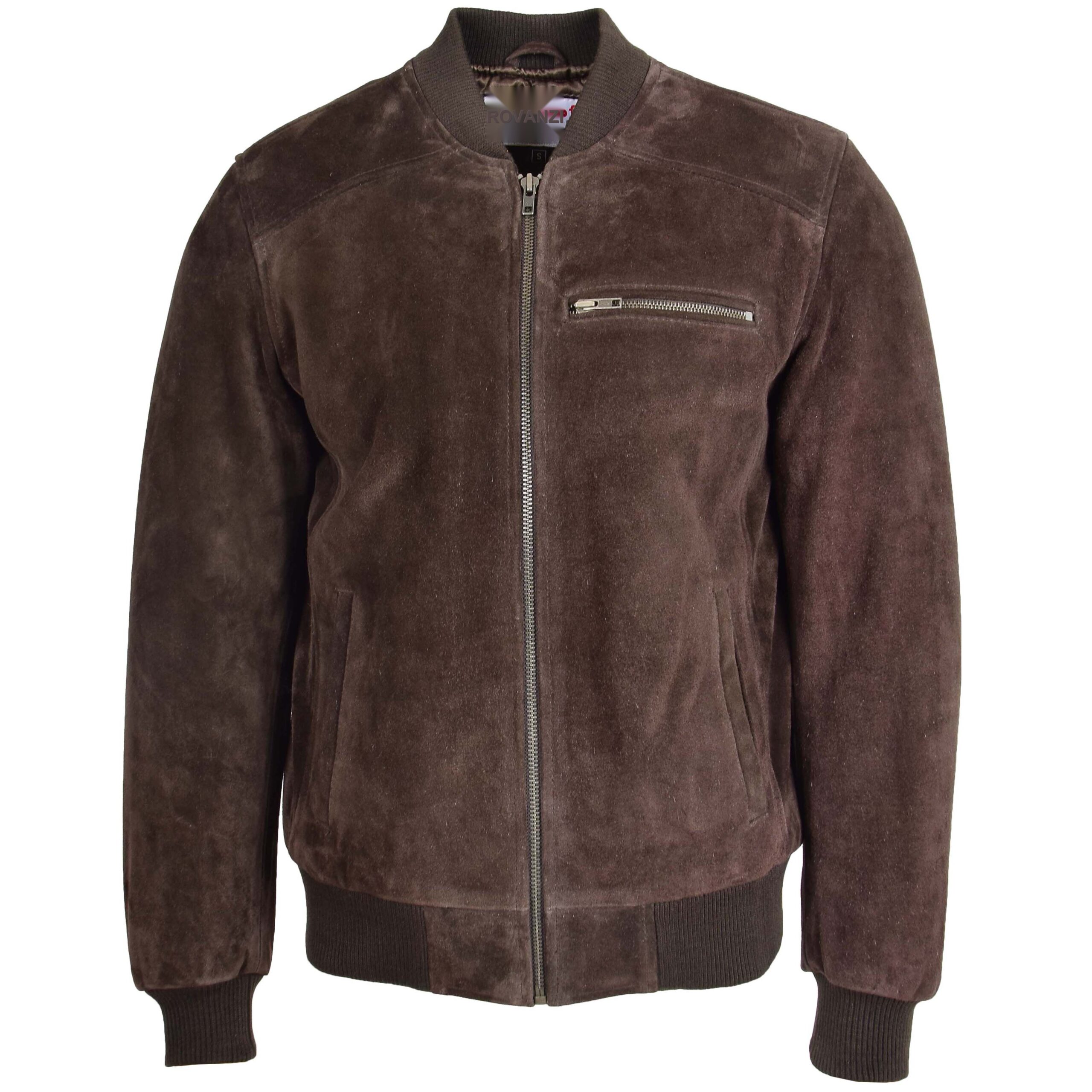BUNERI Veste Bomber Varsity en Daim pour Homme Marron – Image 3