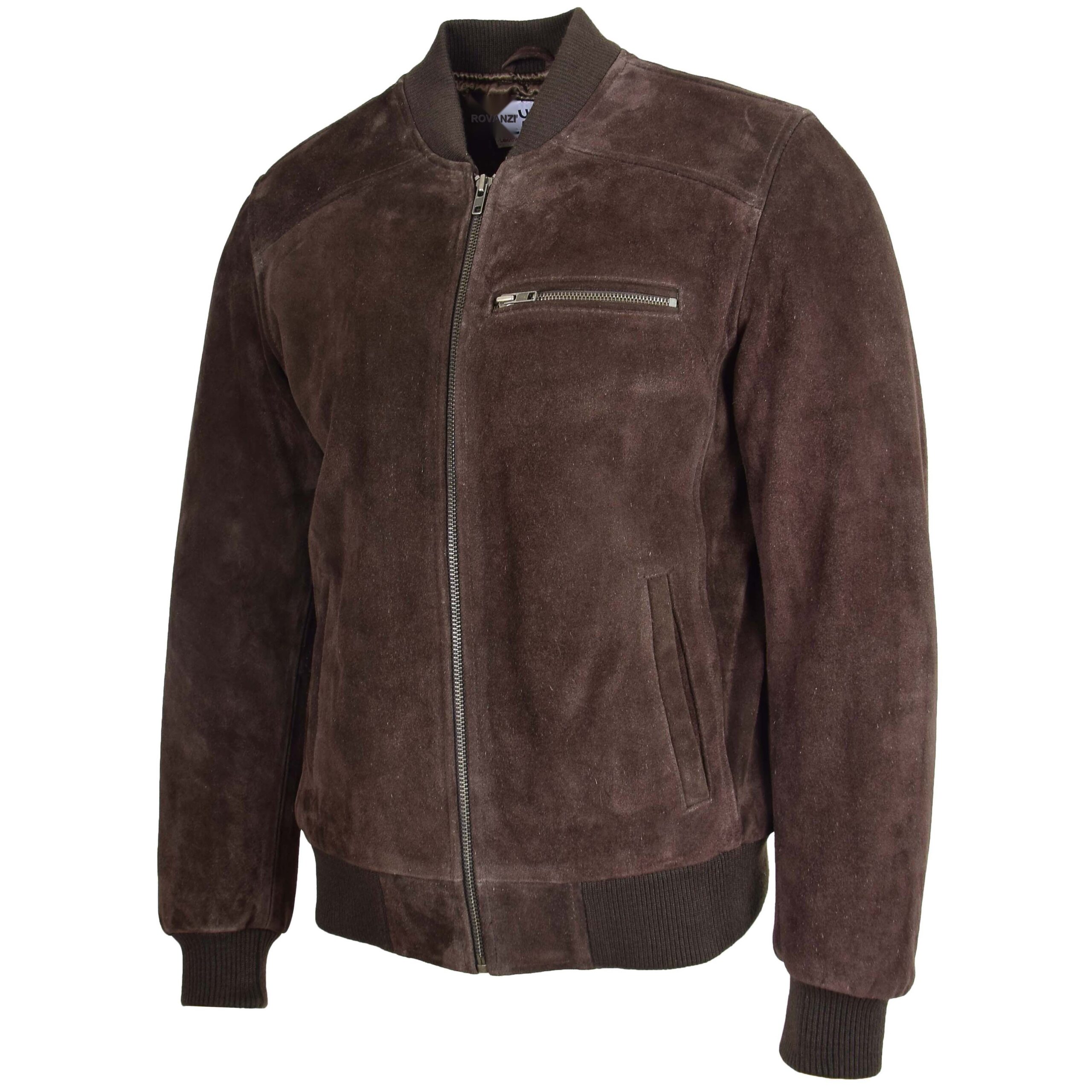 BUNERI Veste Bomber Varsity en Daim pour Homme Marron – Image 4