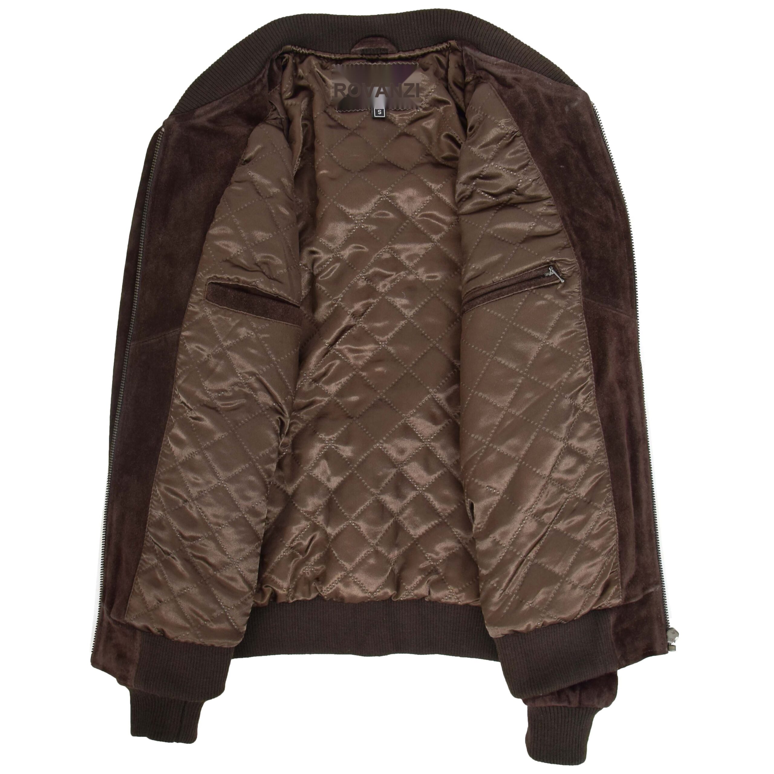 BUNERI Veste Bomber Varsity en Daim pour Homme Marron – Image 6