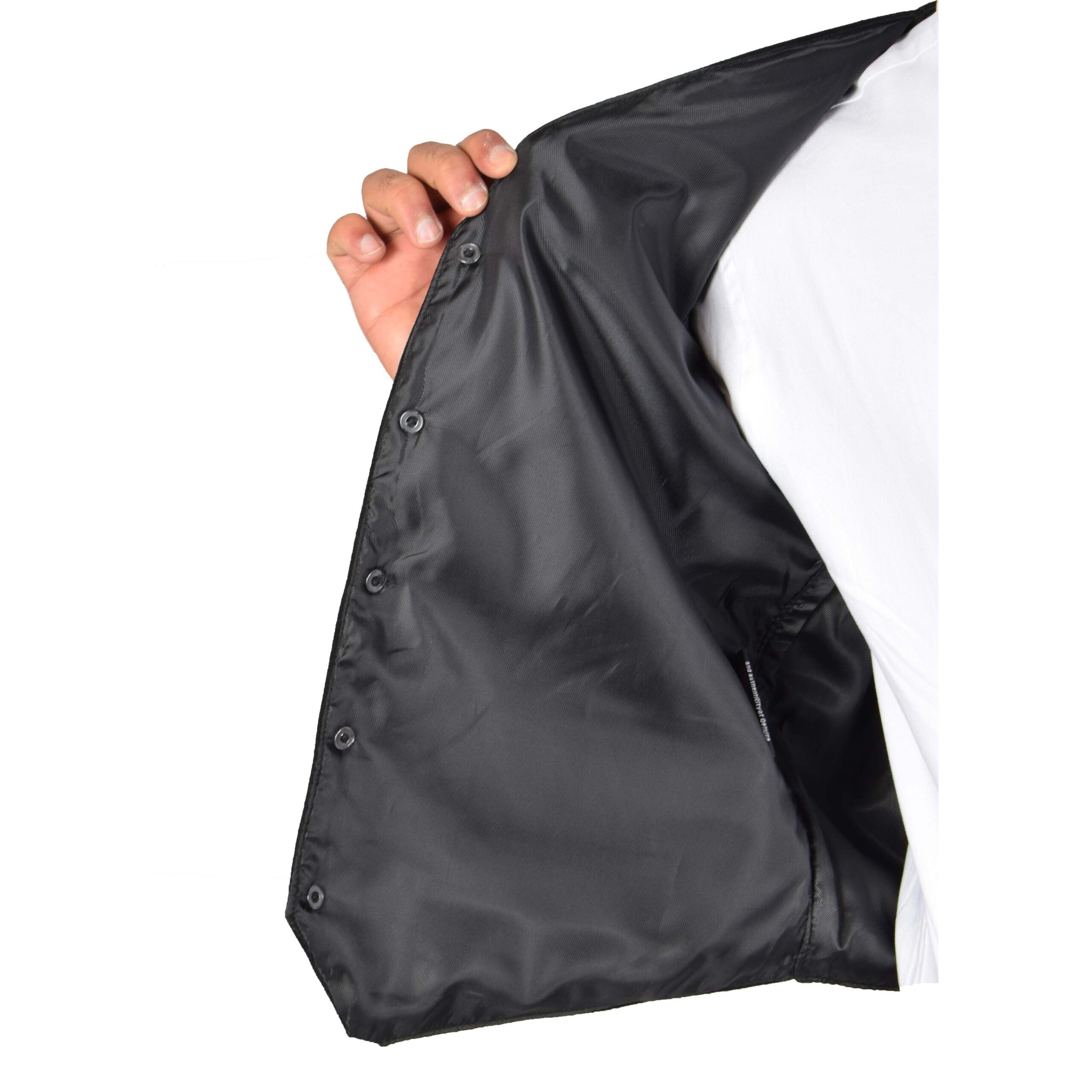 BUNERI Gilet en Daim pour Homme à Boutons Noir – Image 7