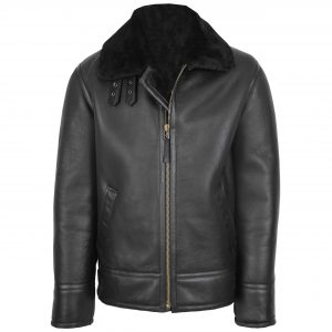BUNERI Veste Homme Mouton Style Top Gun Noire