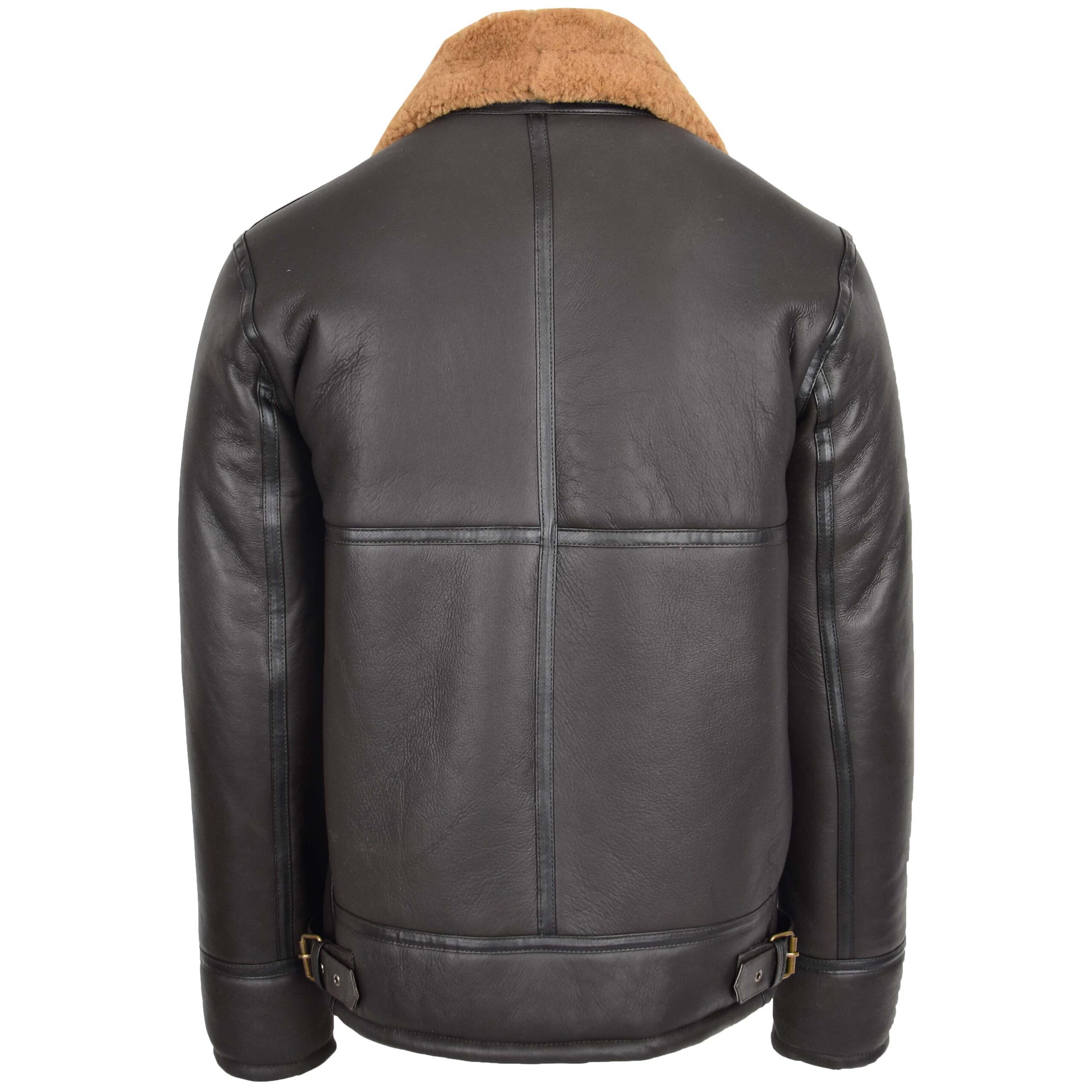 BUNERI Peau de Mouton Oscar Brun Gingembre Style Top Gun Homme – Image 2