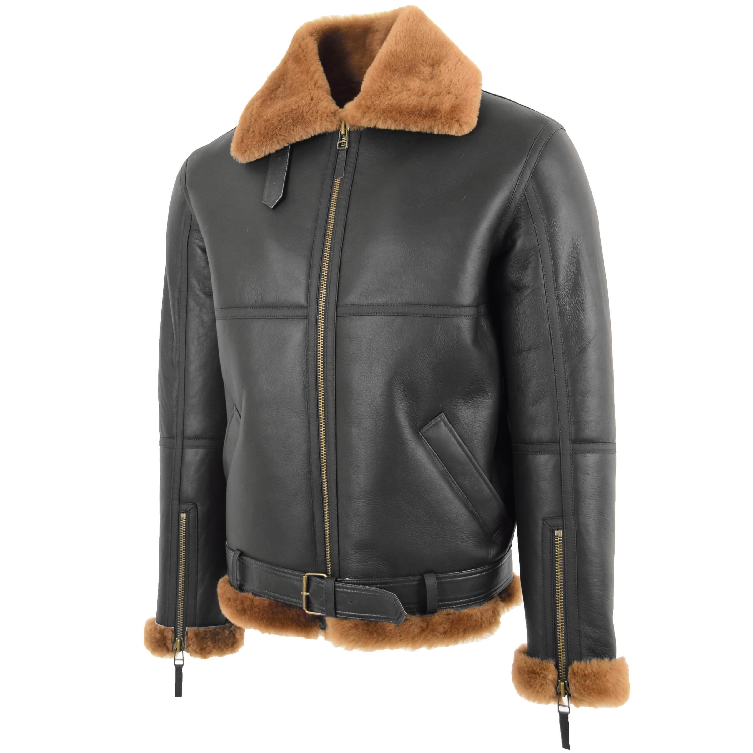 BUNERI Vol RAF Original Tyler Peau Mouton Marron Gingembre – Image 4
