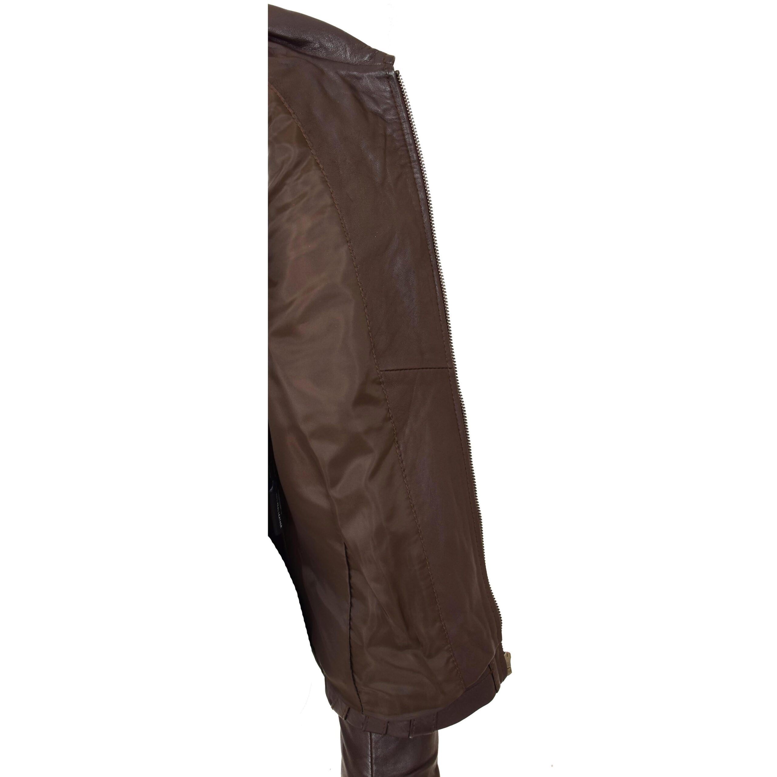 BUNERI Biker Cuir Nova Marron Classique Zip Box – Image 7