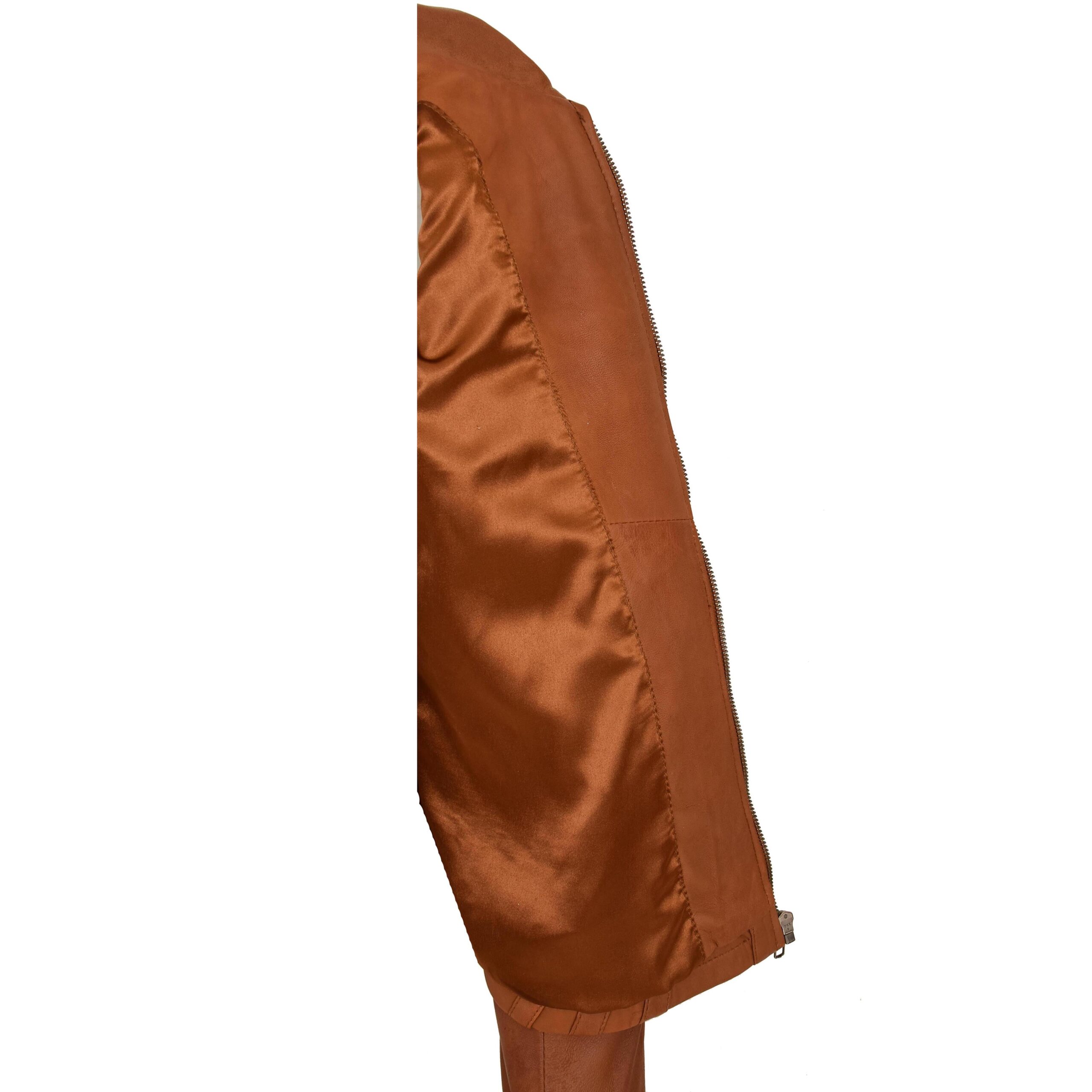 BUNERI Biker Nova Tan en Cuir Classique Zip Coupe Boxy – Image 7