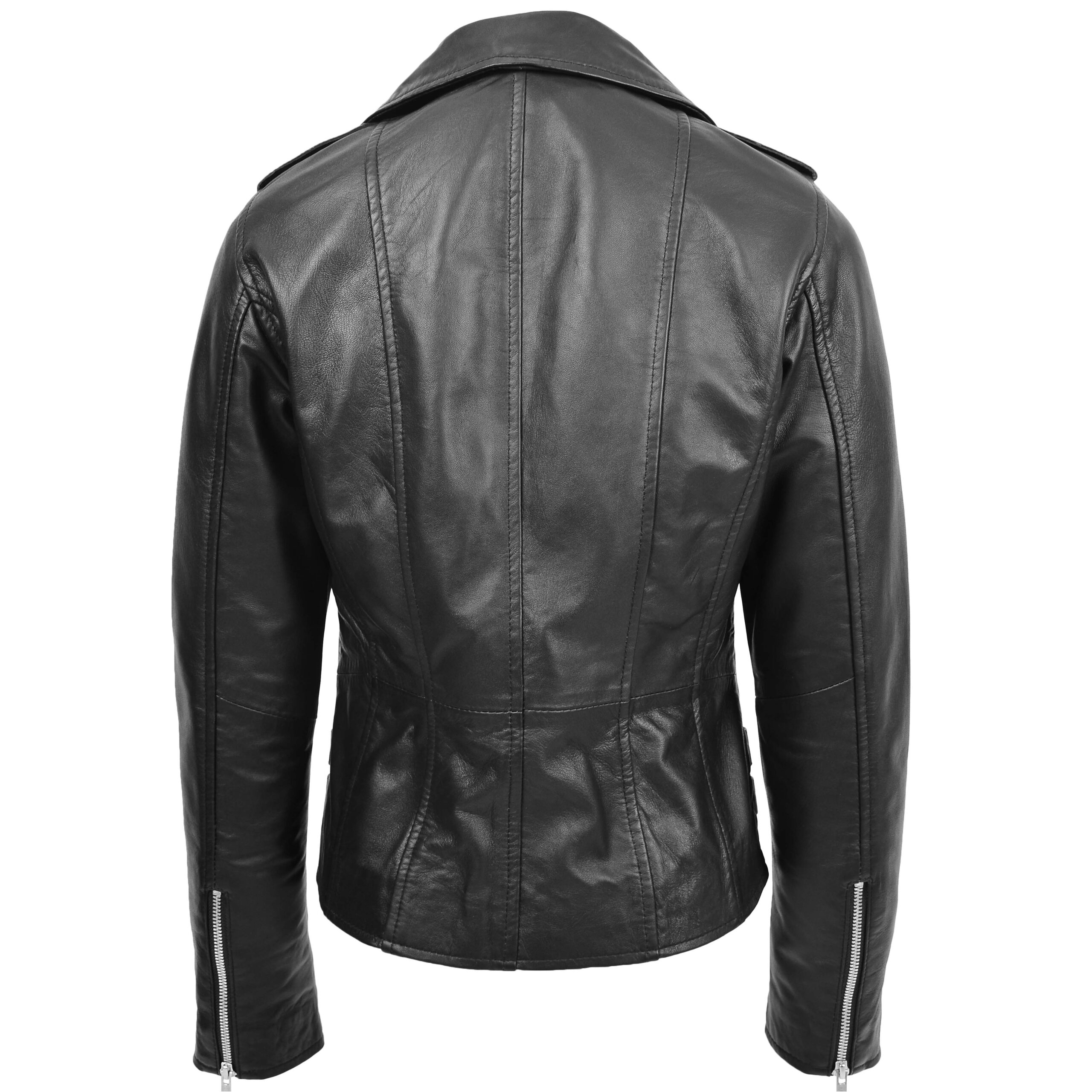 BUNERI Biker Cuir Cara Noir Cross Zip – Image 2
