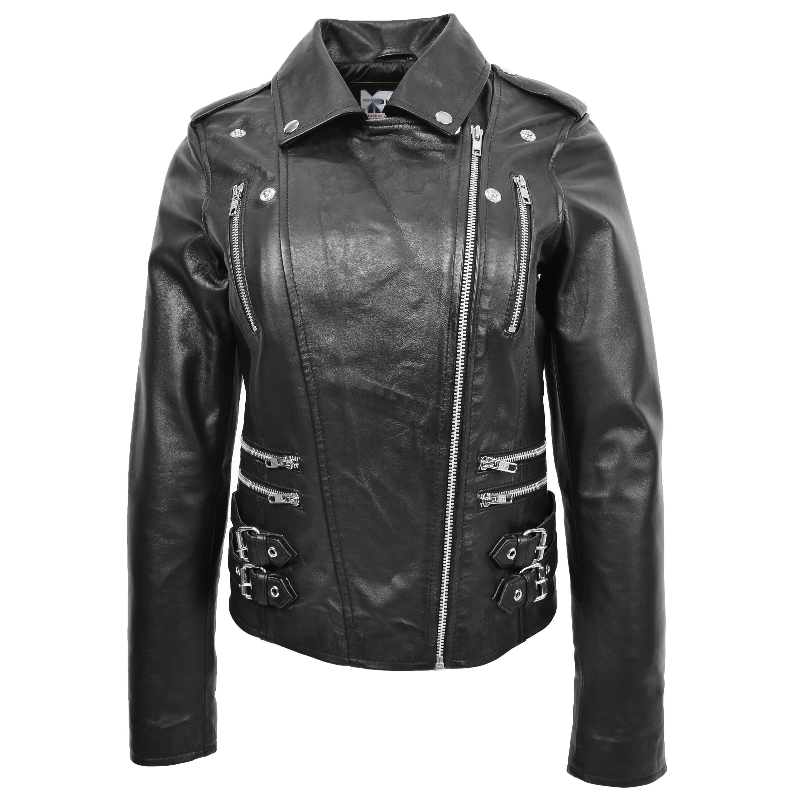 BUNERI Biker Cuir Cara Noir Cross Zip – Image 3