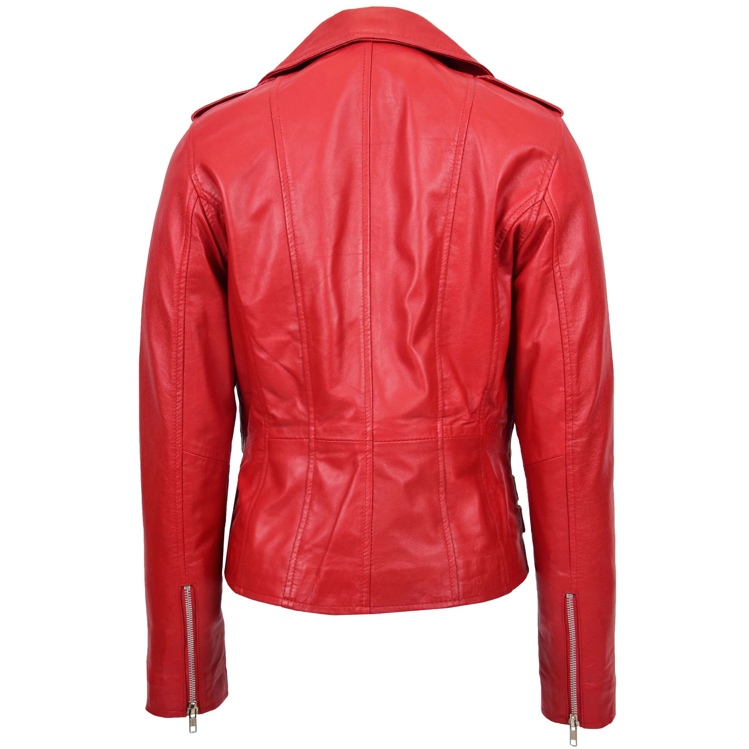 BUNERI Biker Cuir Cara Rouge Cross Zip Femme – Image 2
