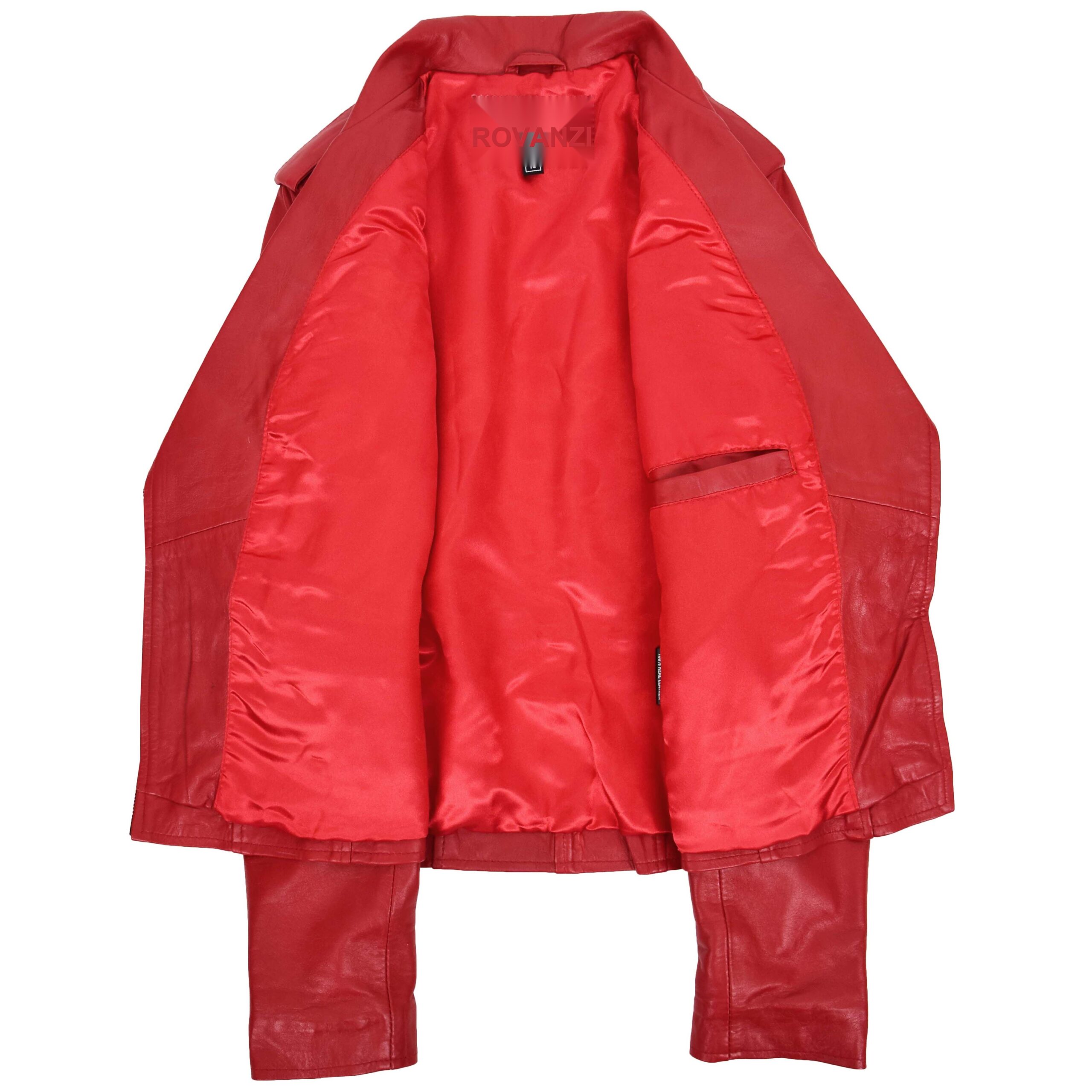 BUNERI Biker Cuir Cara Rouge Cross Zip Femme – Image 6