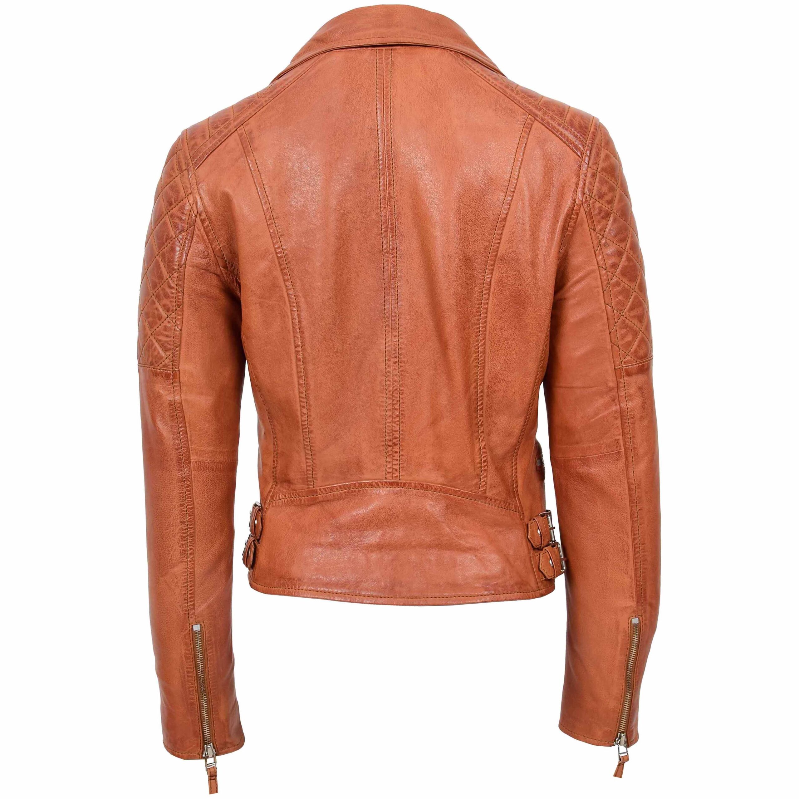 BUNERI Biker Cuir Claudia Cognac Cross Zip – Image 2