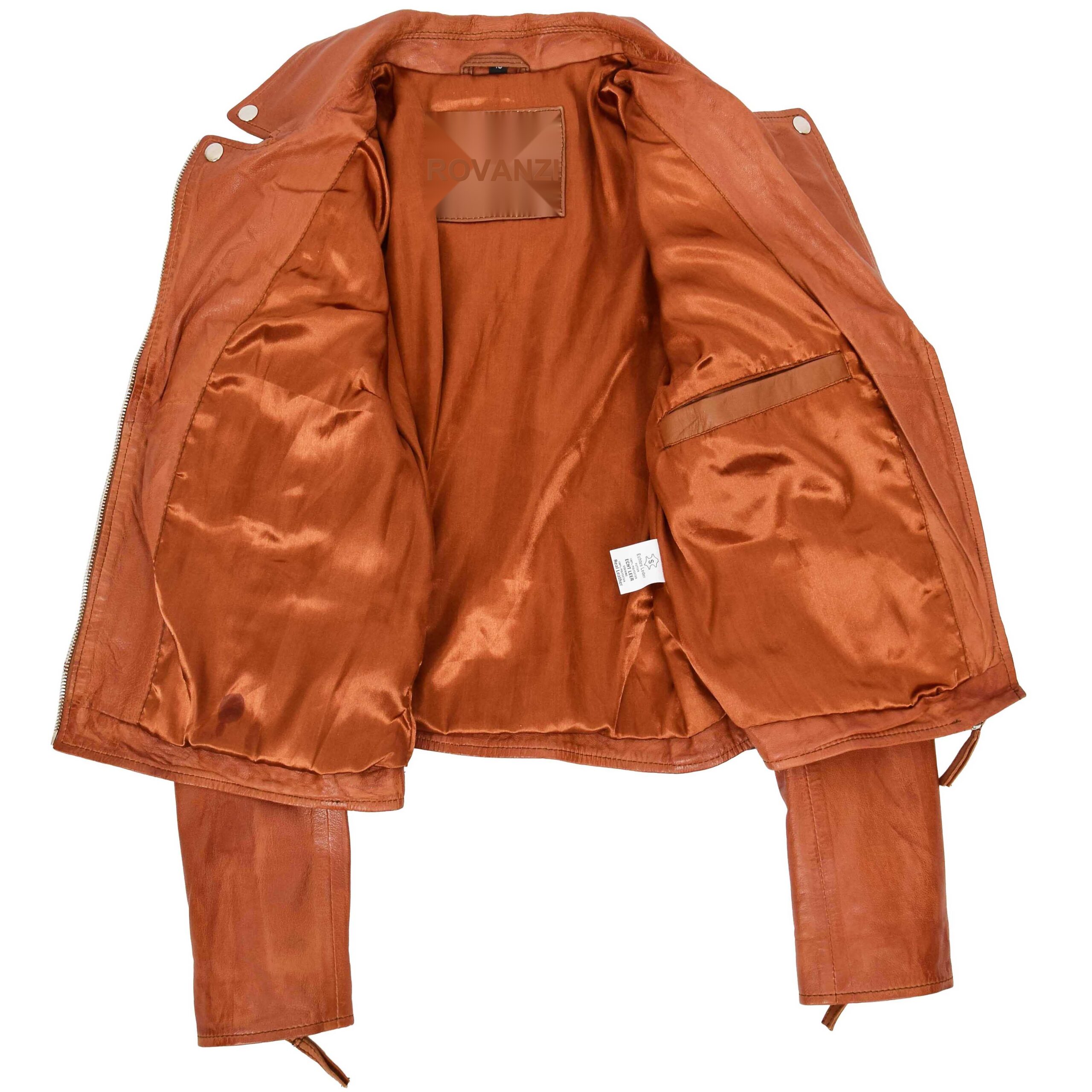 BUNERI Biker Cuir Claudia Cognac Cross Zip – Image 6