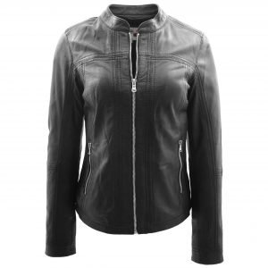 BUNERI Biker Cuir Tayla Noir Style Classique
