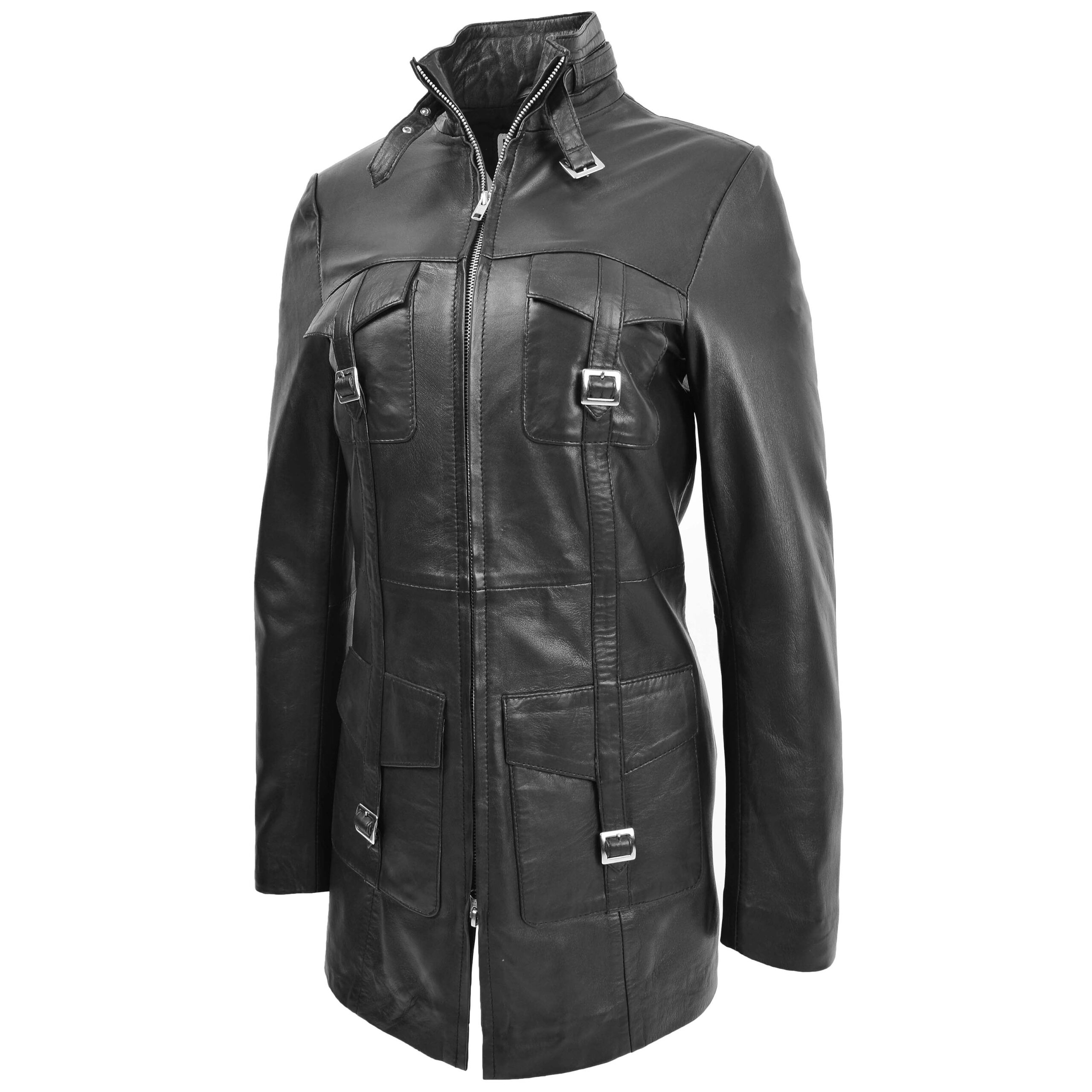 BUNERI Cuir Kendall Noire Double Zip – Image 4