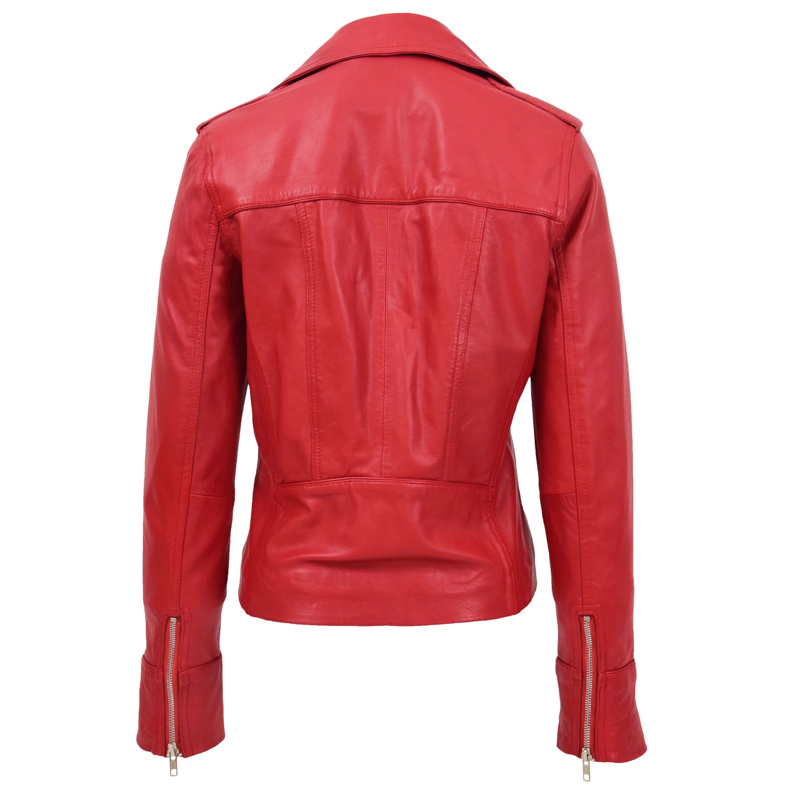 BUNERI Biker Cuir Kim Rouge Ajustée – Image 2
