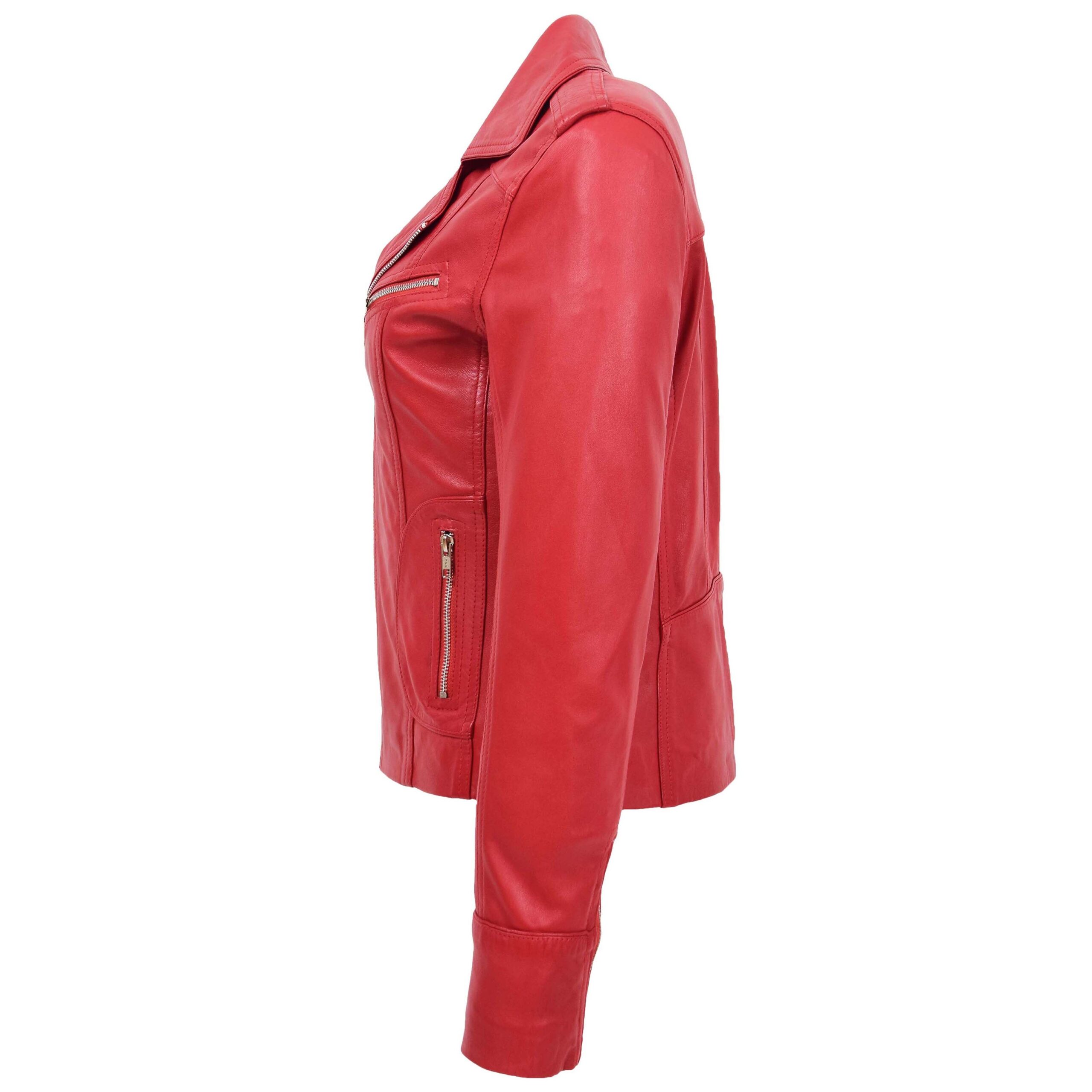 BUNERI Biker Cuir Kim Rouge Ajustée – Image 5
