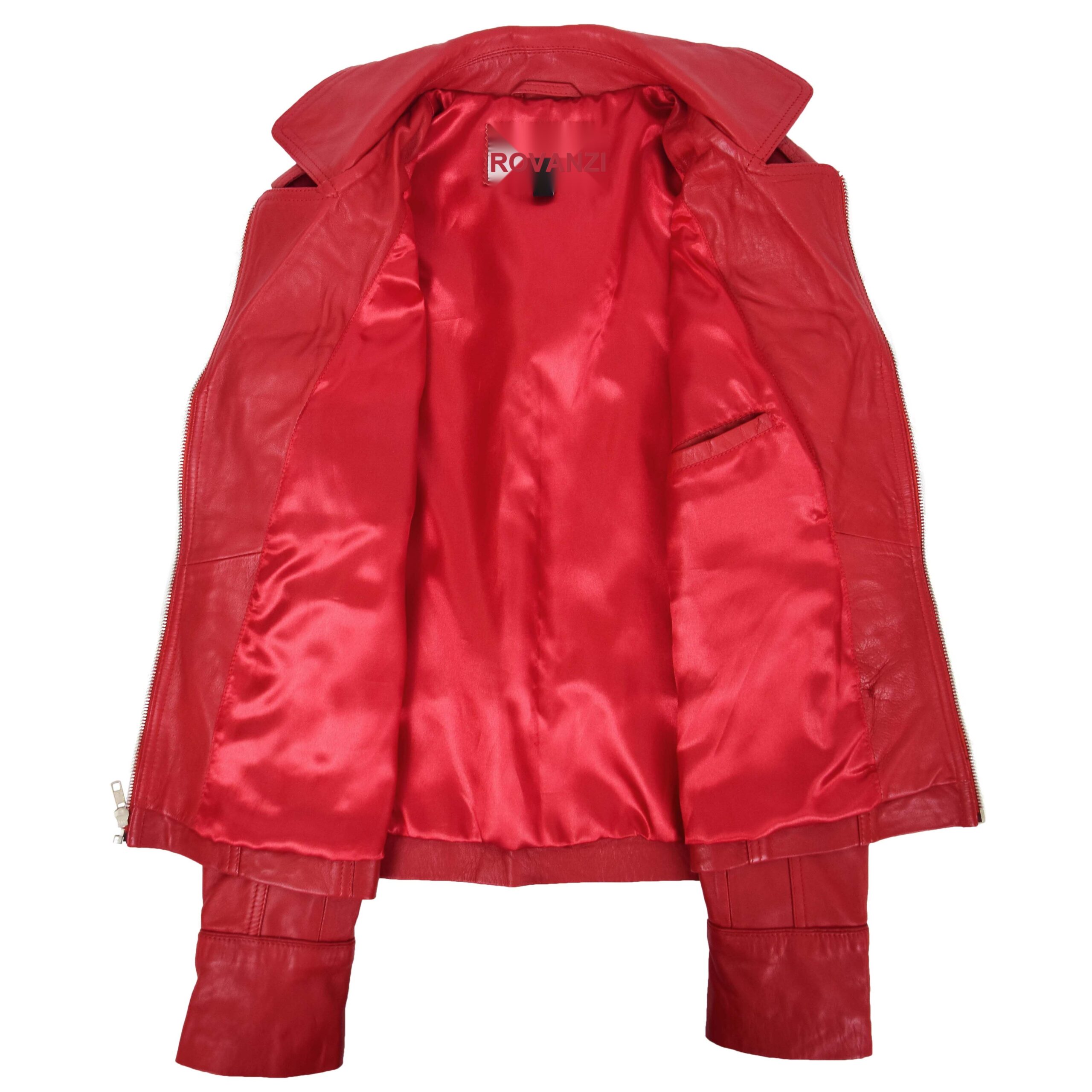 BUNERI Biker Cuir Kim Rouge Ajustée – Image 6