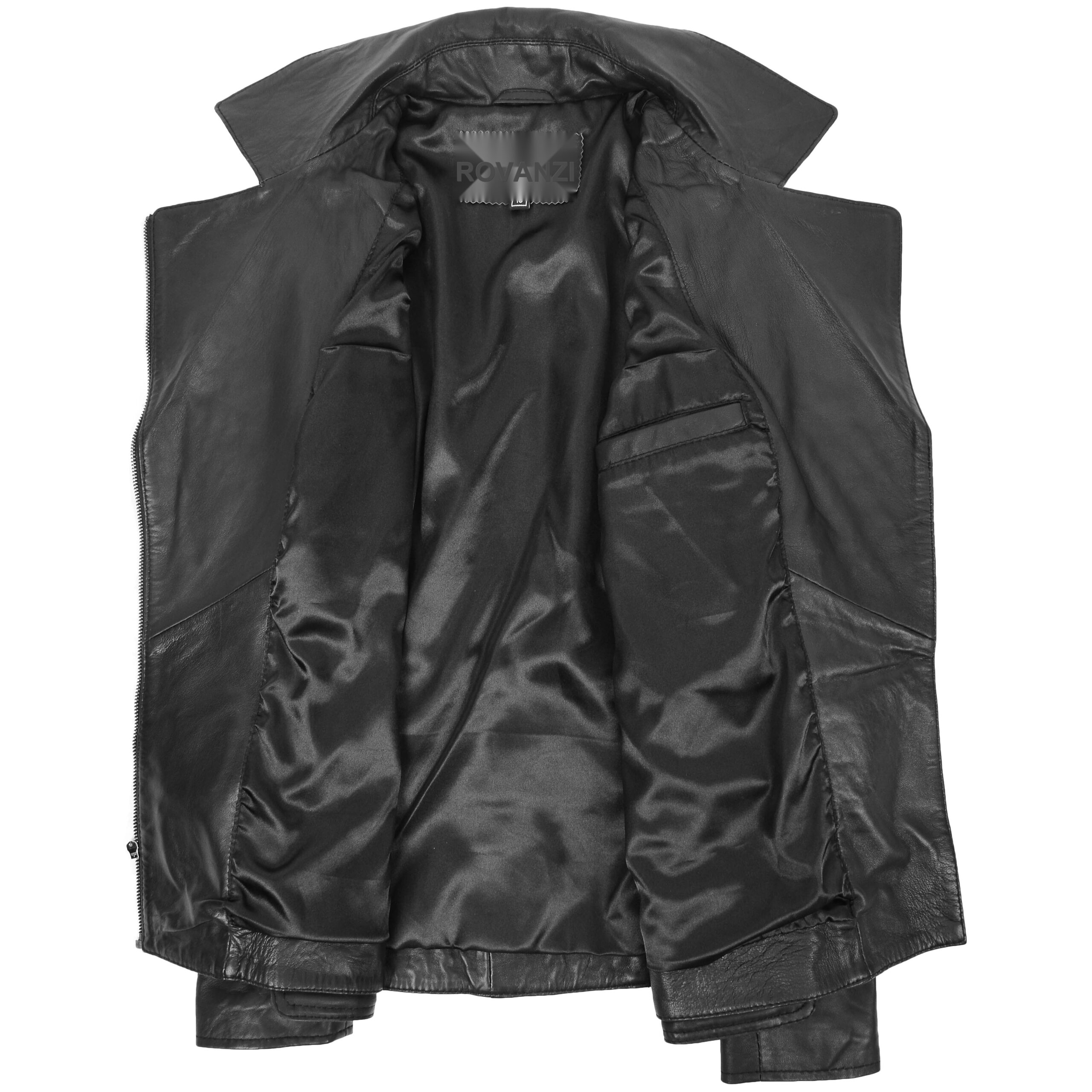 BUNERI Biker Celia Noire en Cuir Longueur Hanche – Image 6