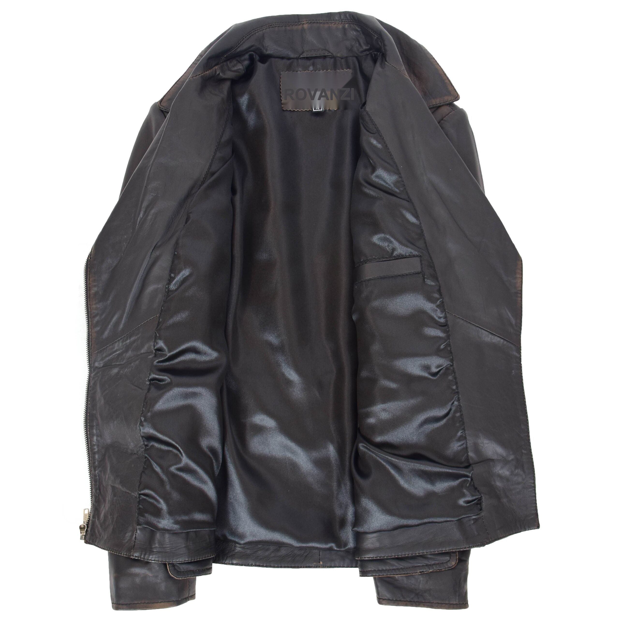 BUNERI Biker Celia en Cuir Longueur Hanche Rub-Off – Image 7