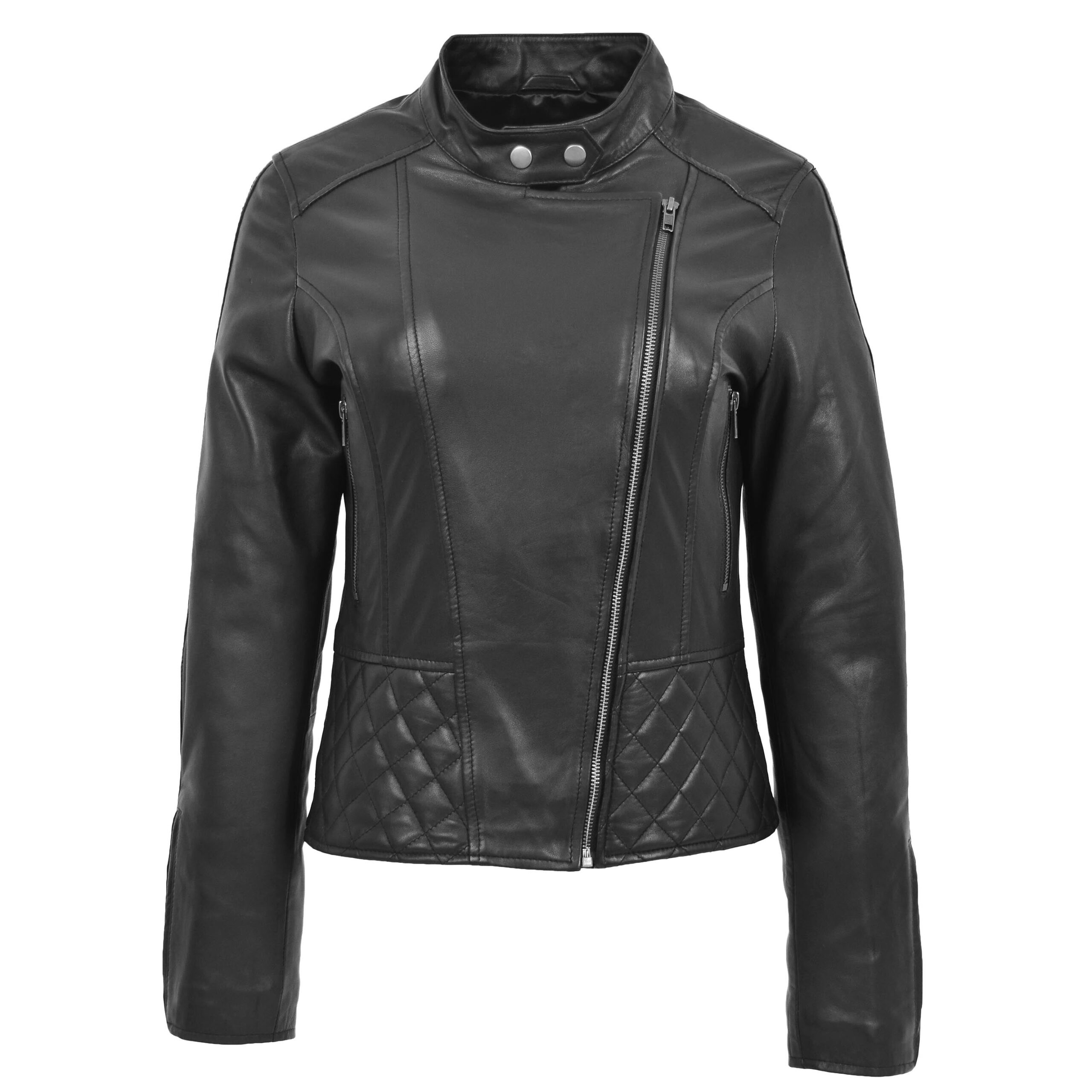 BUNERI Biker Cuir Laura Noire à Col Montant – Image 3