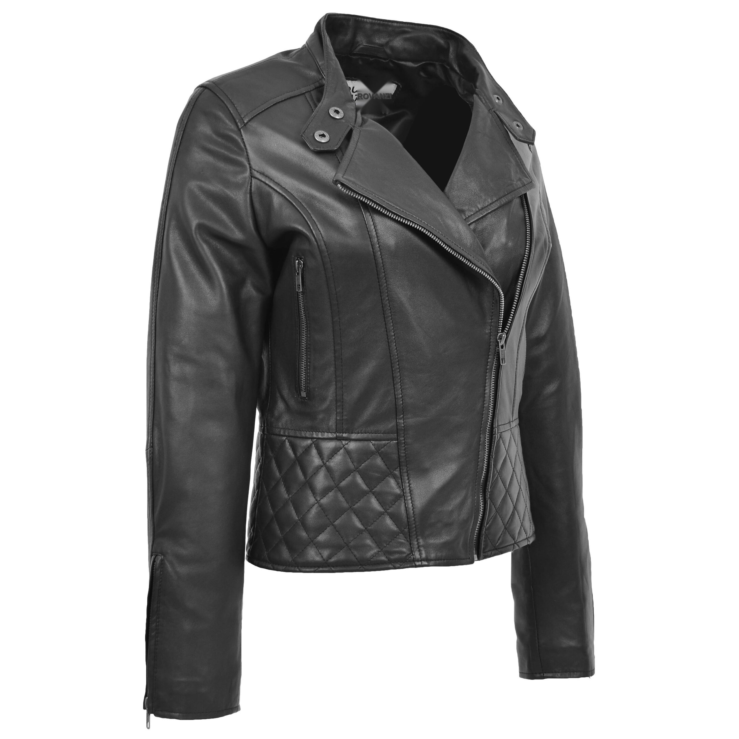 BUNERI Biker Cuir Laura Noire à Col Montant – Image 4