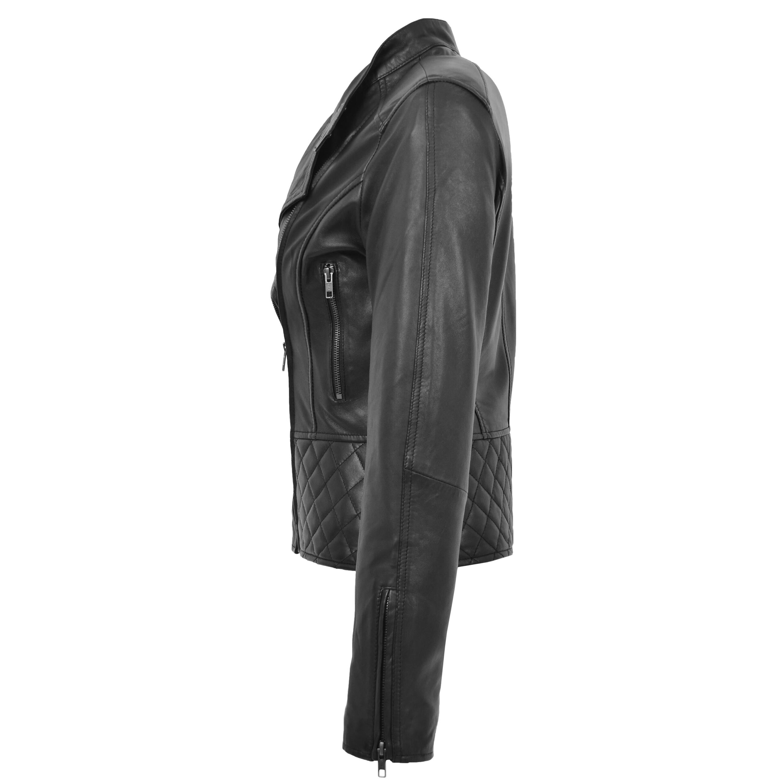 BUNERI Biker Cuir Laura Noire à Col Montant – Image 6