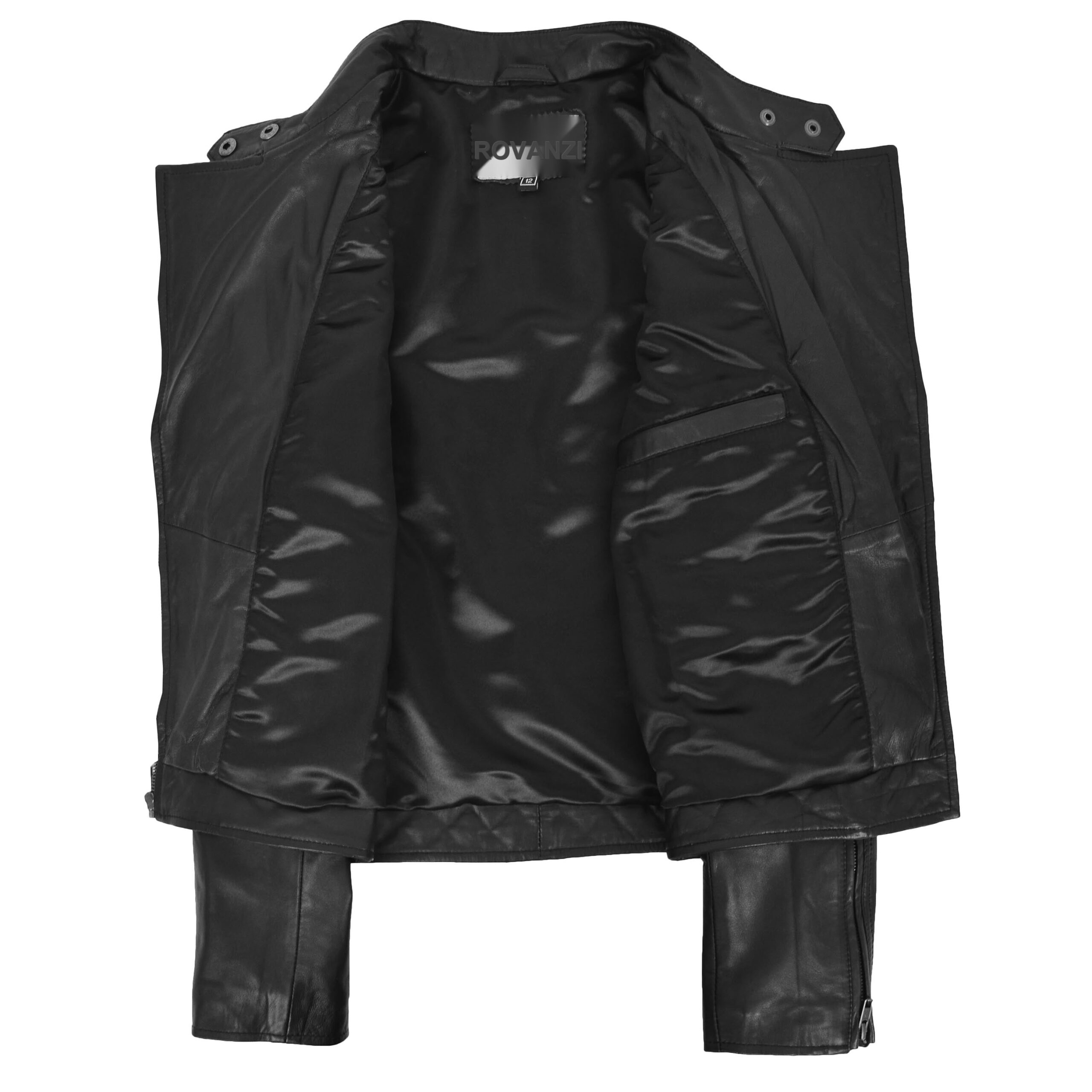 BUNERI Biker Cuir Laura Noire à Col Montant – Image 7
