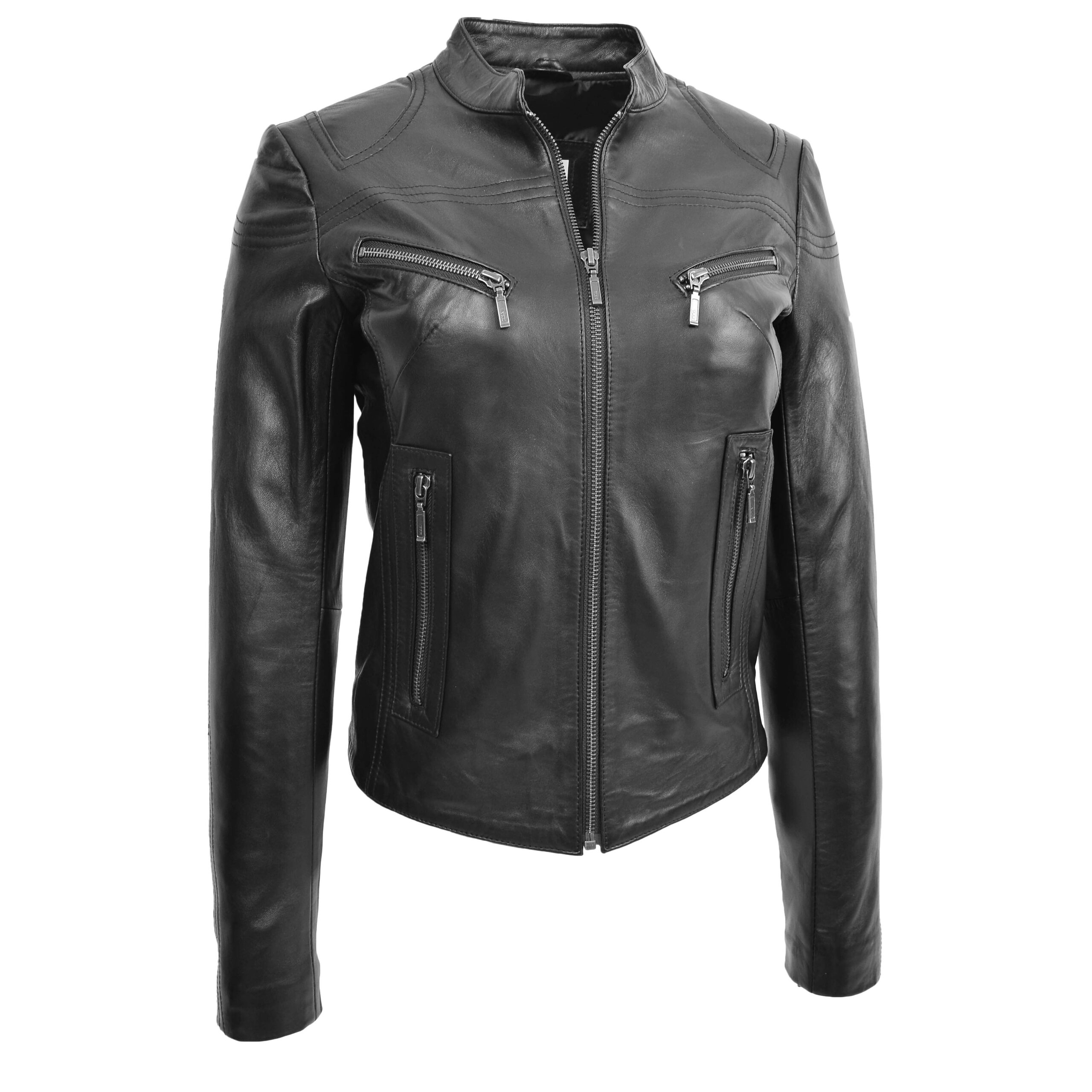 BUNERI Cuir Becky Noire Col Montant – Image 3