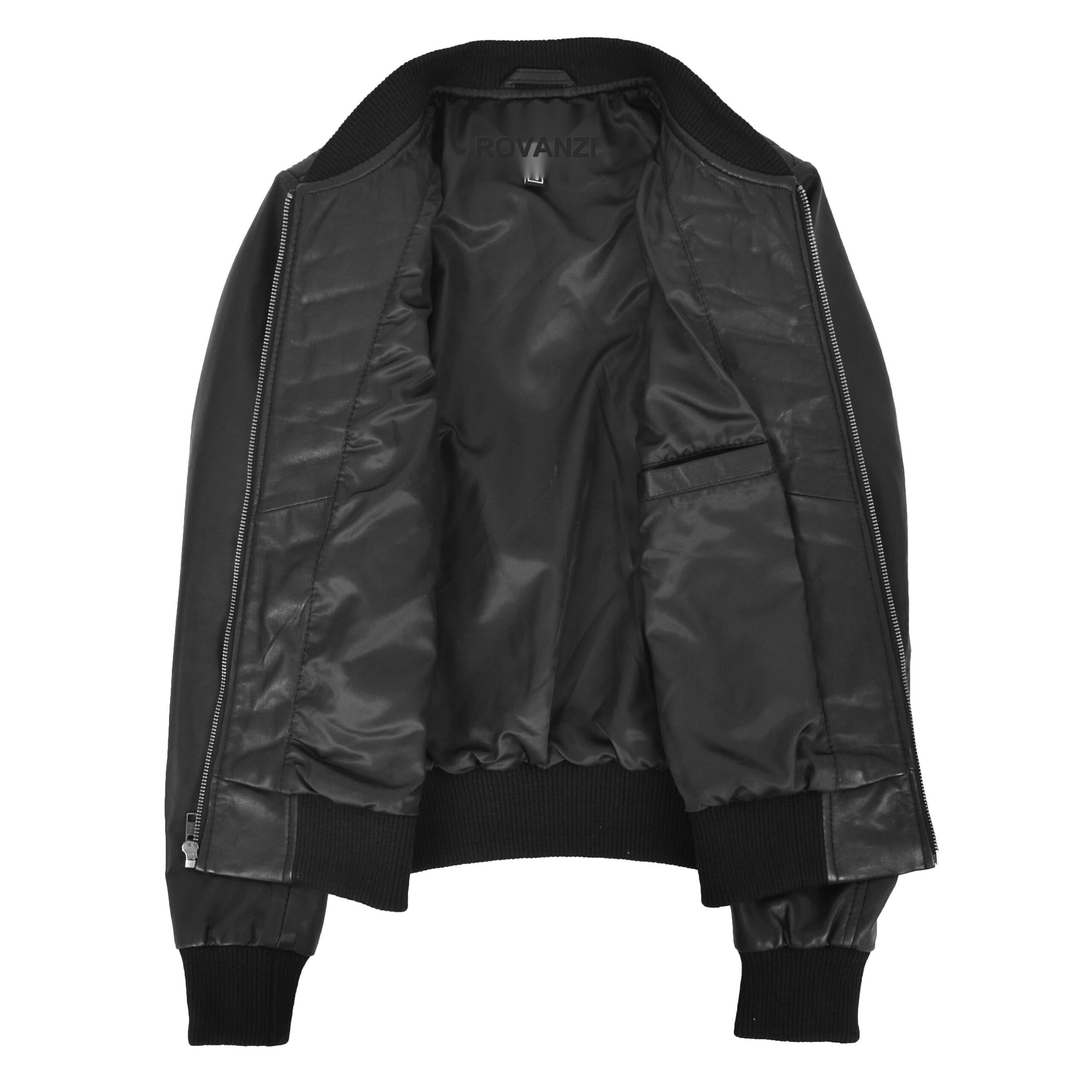 BUNERI Bomber Matelassée Sally en Cuir Noir Varsity – Image 7