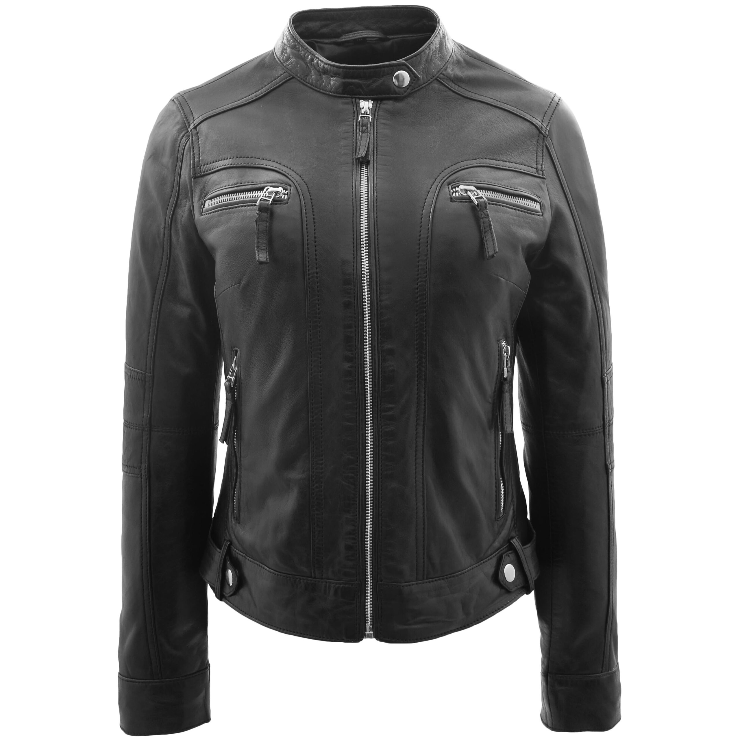 BUNERI Biker Cuir Annie Noire Style Casual – Image 3