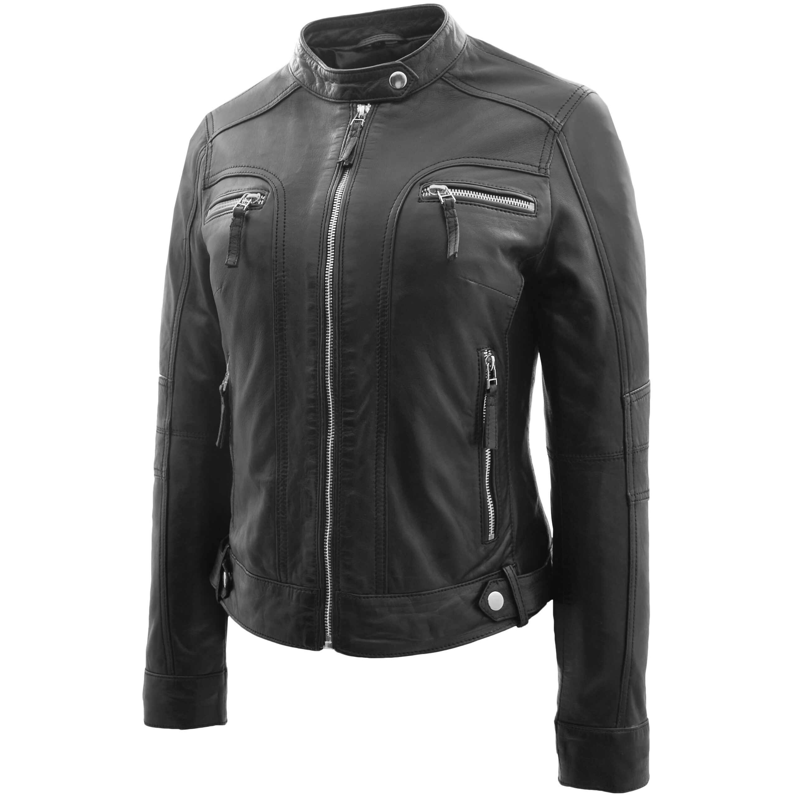 BUNERI Biker Cuir Annie Noire Style Casual – Image 4