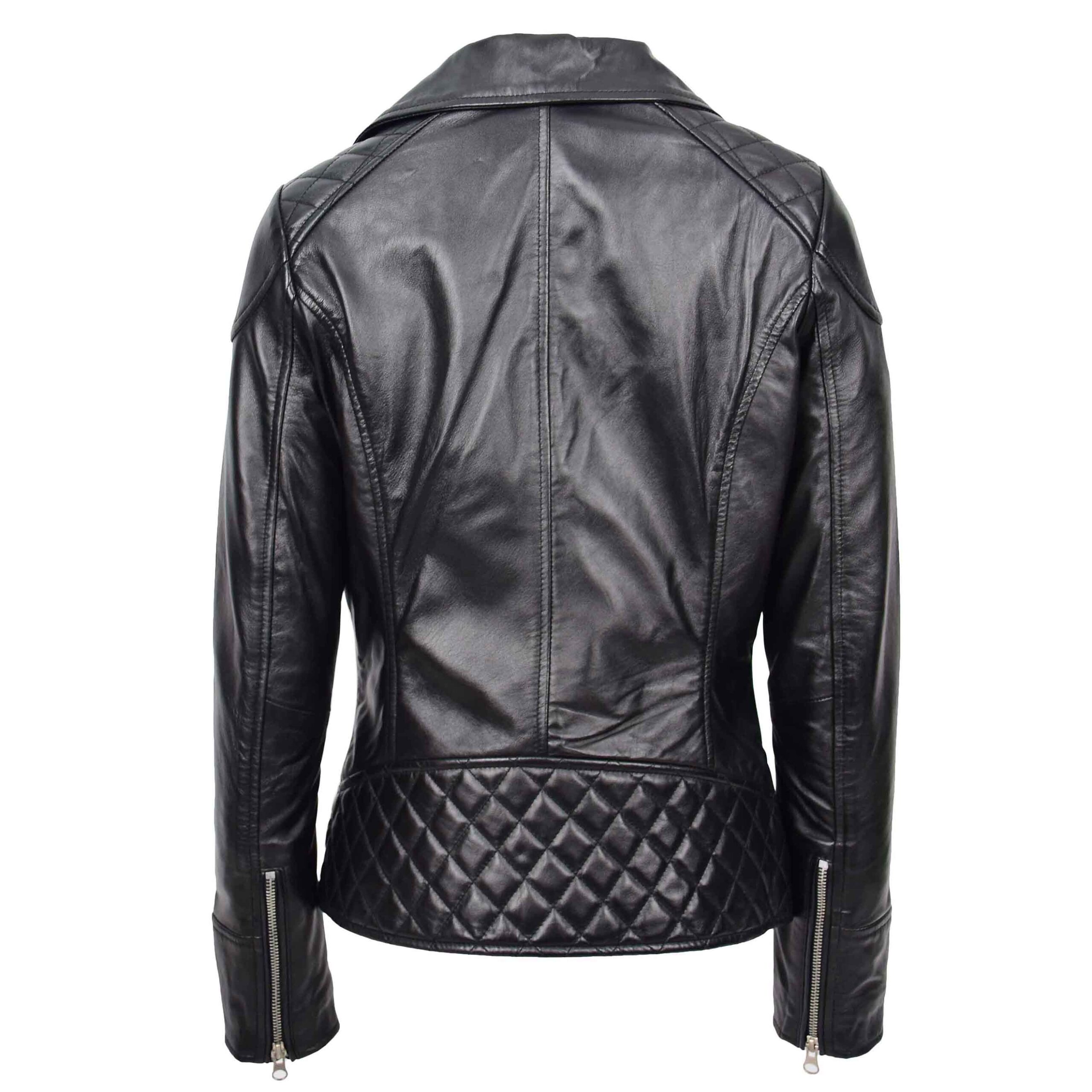 BUNERI Biker Cuir Cherry Noire Zip Croisé avec Poches – Image 2