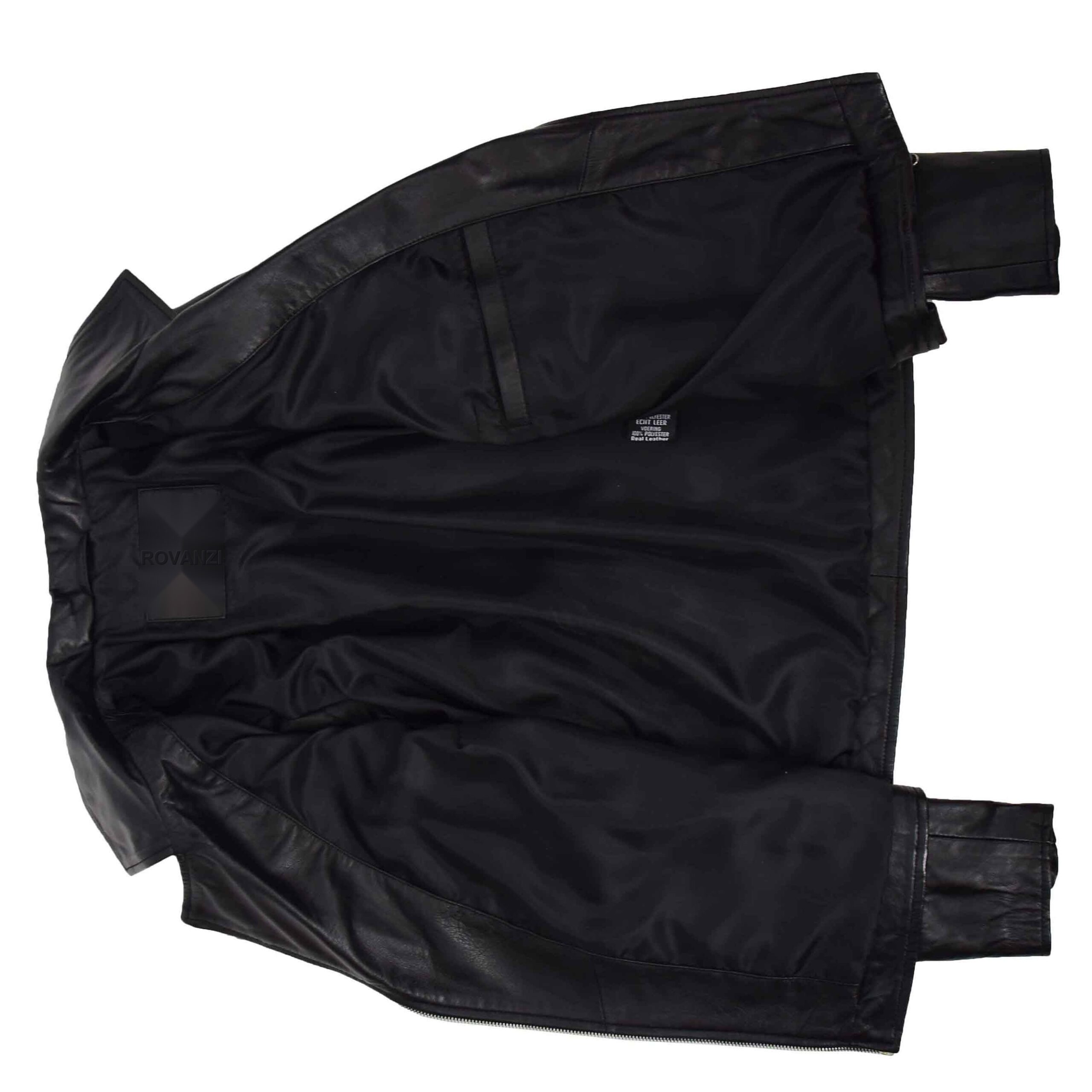 BUNERI Biker Cuir Cherry Noire Zip Croisé avec Poches – Image 7
