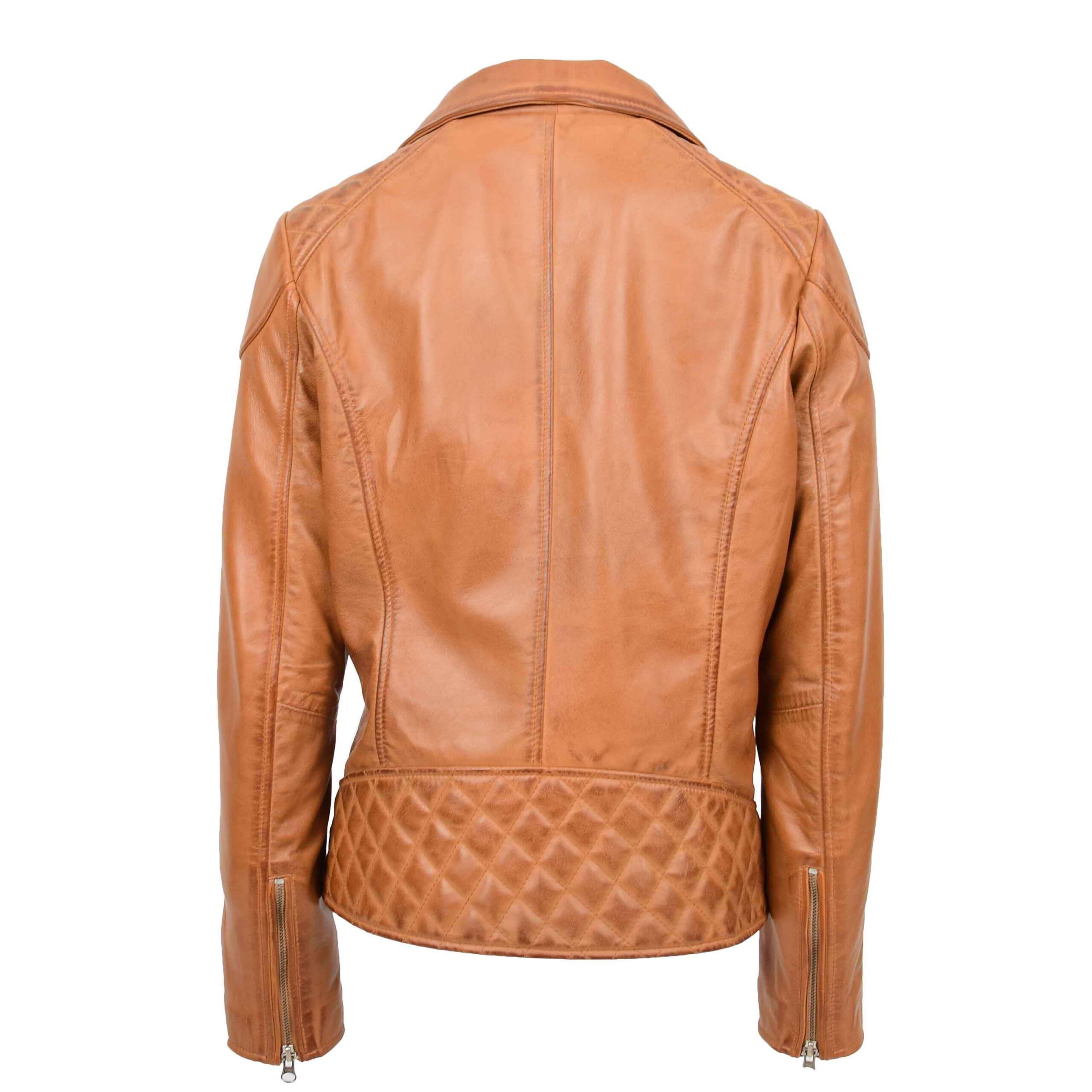 BUNERI Biker Cuir Cherry Tan Cross-Zip – Image 2