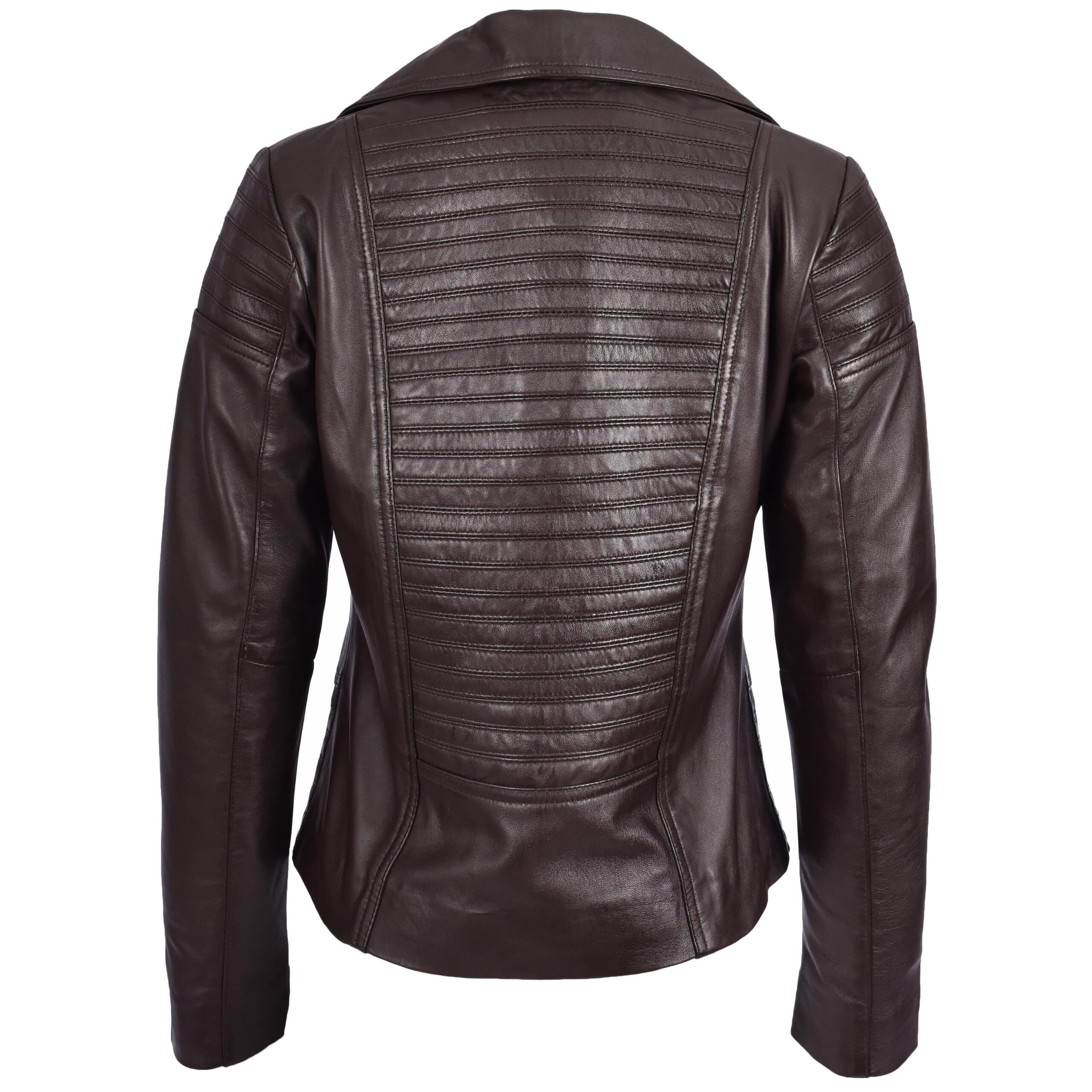 BUNERI Biker Cuir Emily Marron Tendance Ajustée Style Casual – Image 2