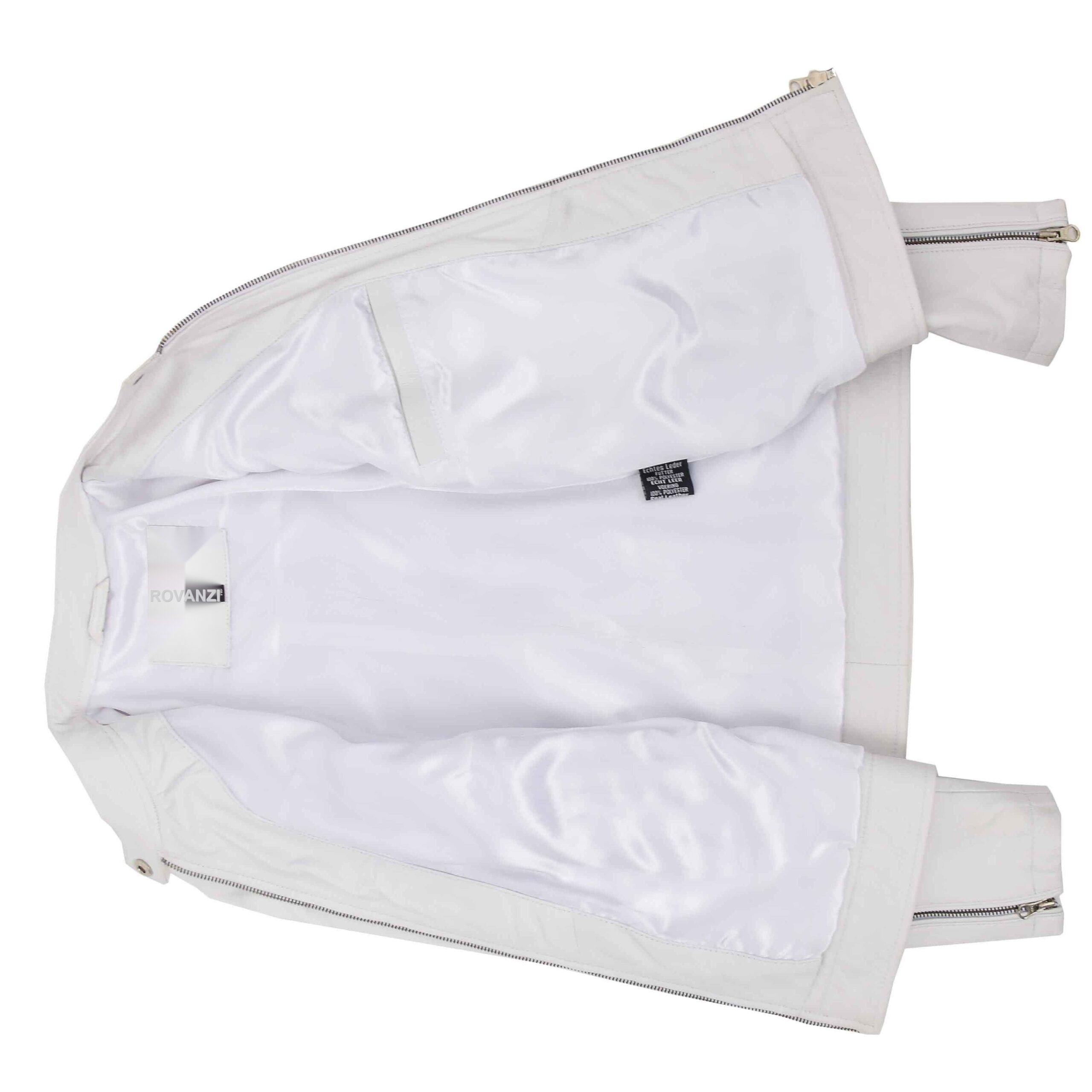 BUNERI Biker Cuir Connie Blanc Zip Casual – Image 6