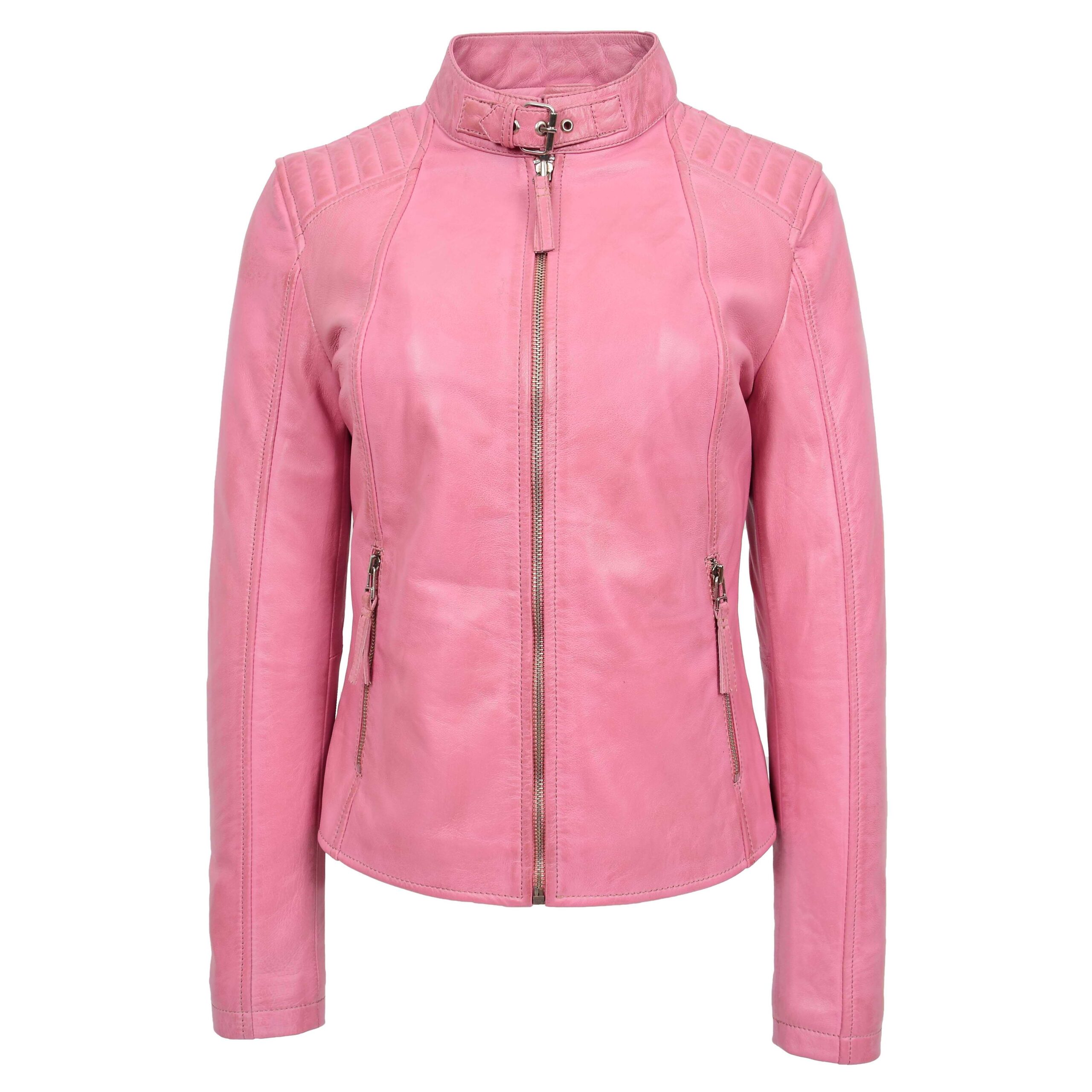 BUNERI Biker Classique Sophia en Cuir Rose Poudré – Image 3