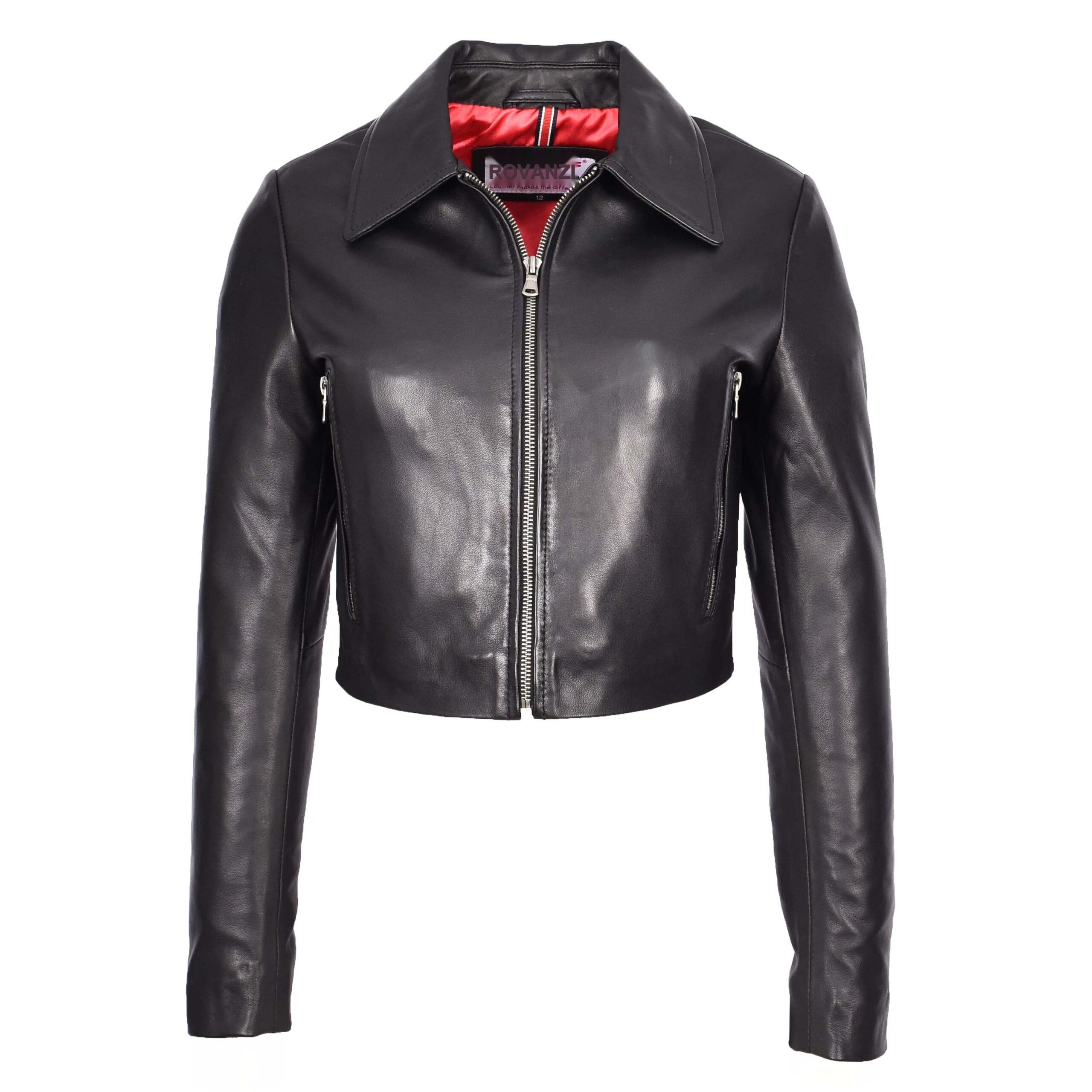 BUNERI Veste Boléro Bustier en Cuir Courte pour Femme Noir