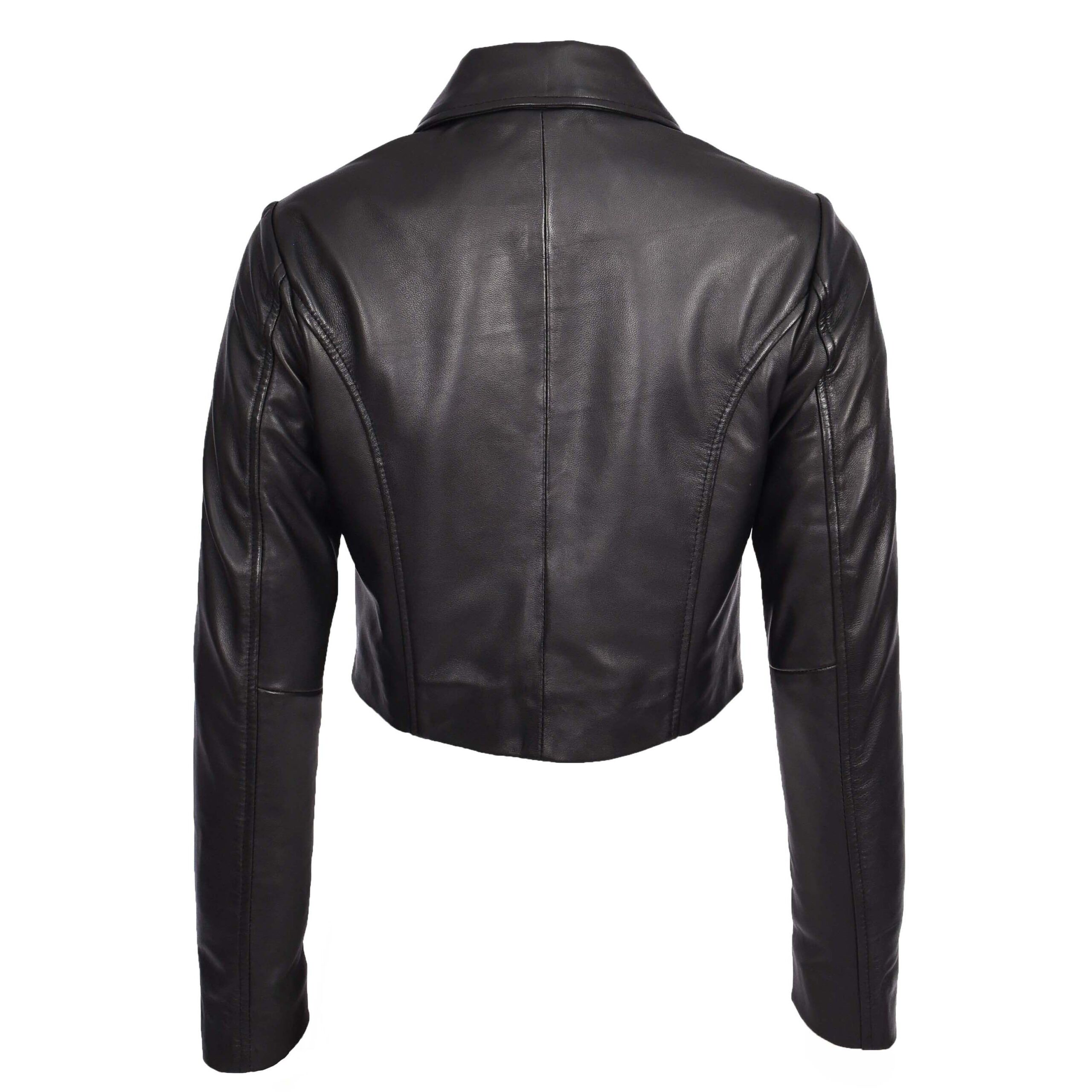 BUNERI Veste Boléro Bustier en Cuir Courte pour Femme Noir – Image 2