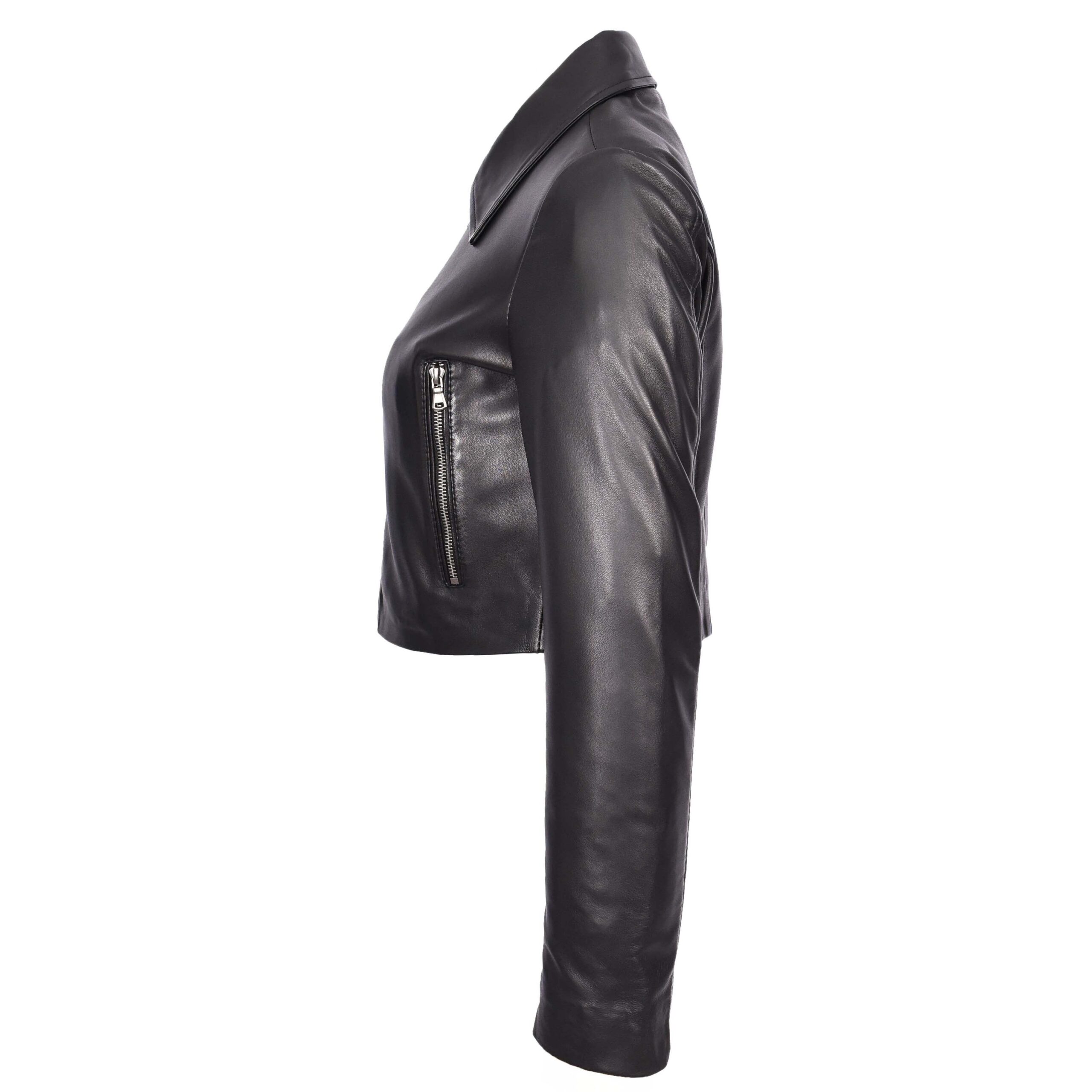 BUNERI Veste Boléro Bustier en Cuir Courte pour Femme Noir – Image 3