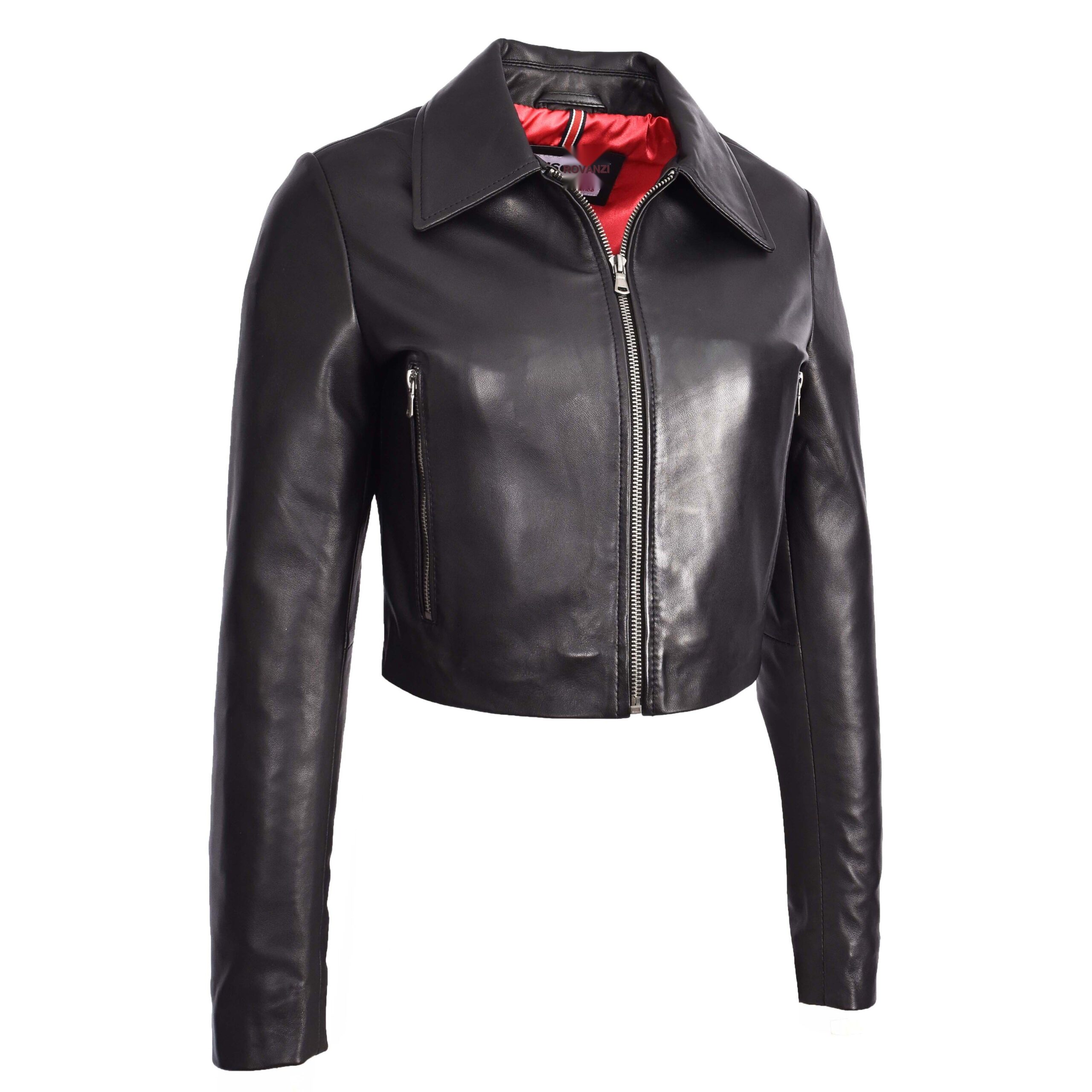 BUNERI Veste Boléro Bustier en Cuir Courte pour Femme Noir – Image 4