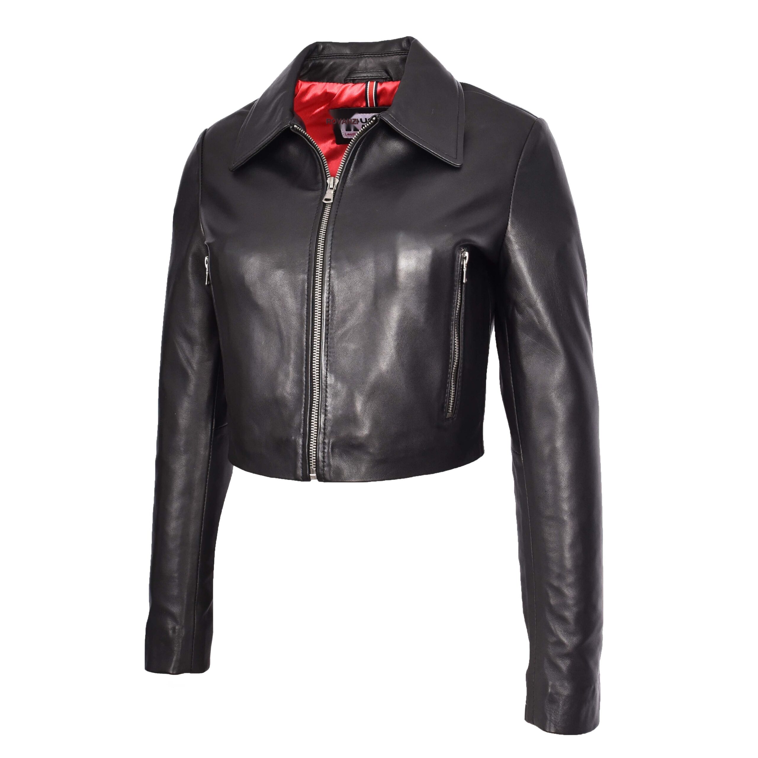 BUNERI Veste Boléro Bustier en Cuir Courte pour Femme Noir – Image 5