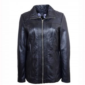 BUNERI Biker Cuir Echo Noire Matelassée Zip