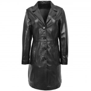 BUNERI Mac Riley Noir en Cuir Véritable Longueur 3/4 Classique