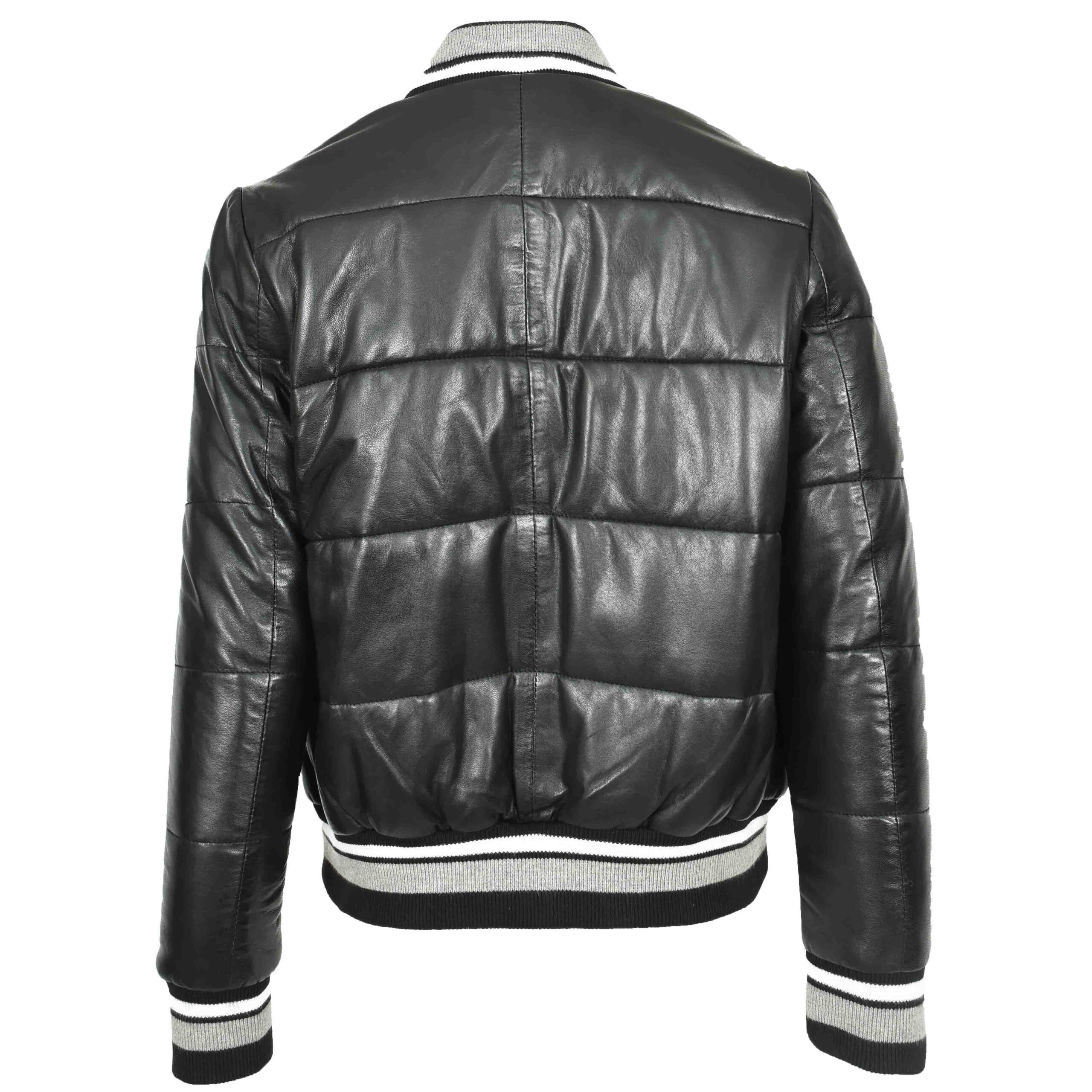 BUNERI Bomber Cuir Dolly Noir Matelassé Femme – Image 2