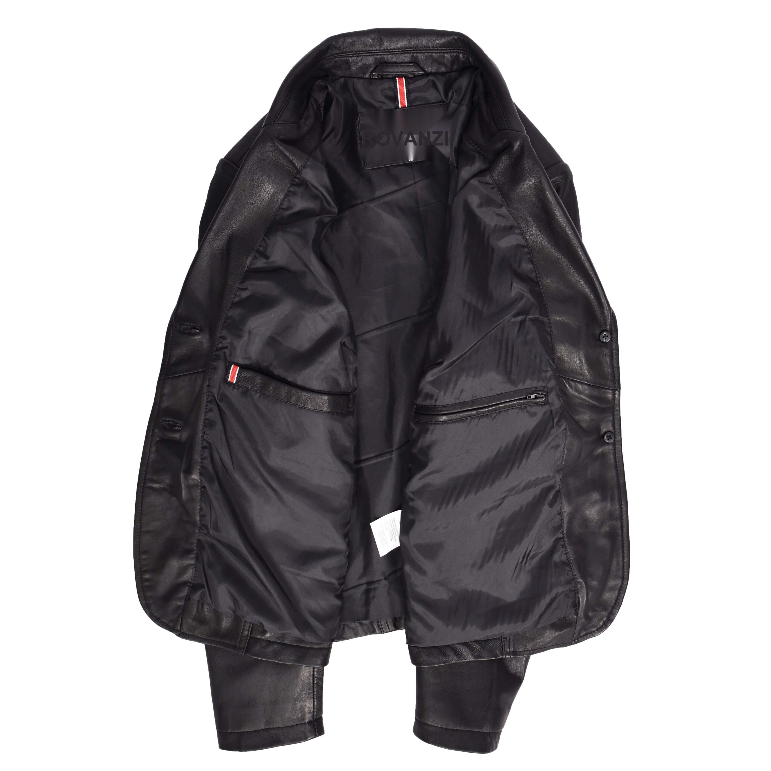 BUNERI Blazer en Cuir Noir pour Femme à Deux Boutons – Image 3