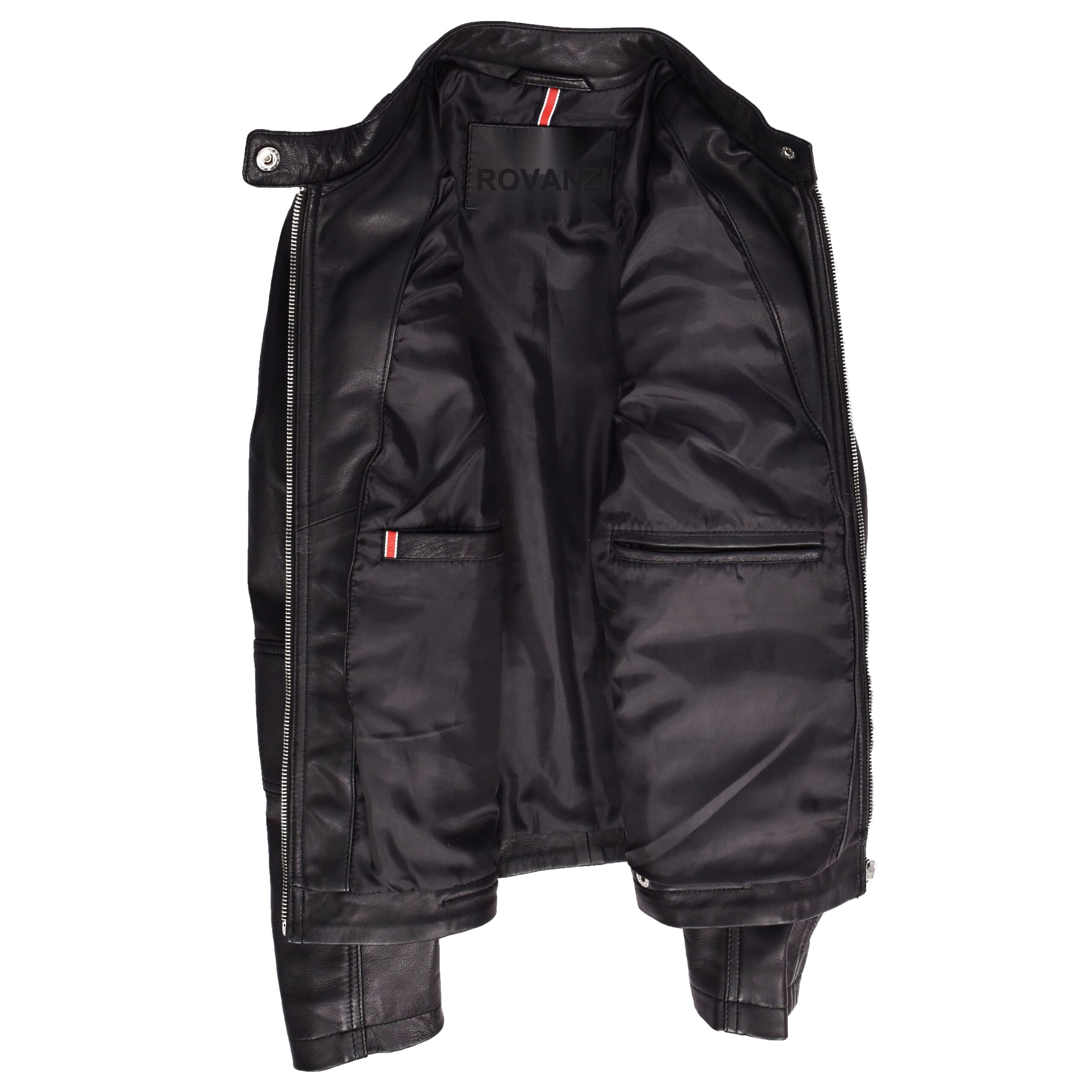 BUNERI Biker Cafe Racer Cuir Fiona Noir Matelassée – Image 6