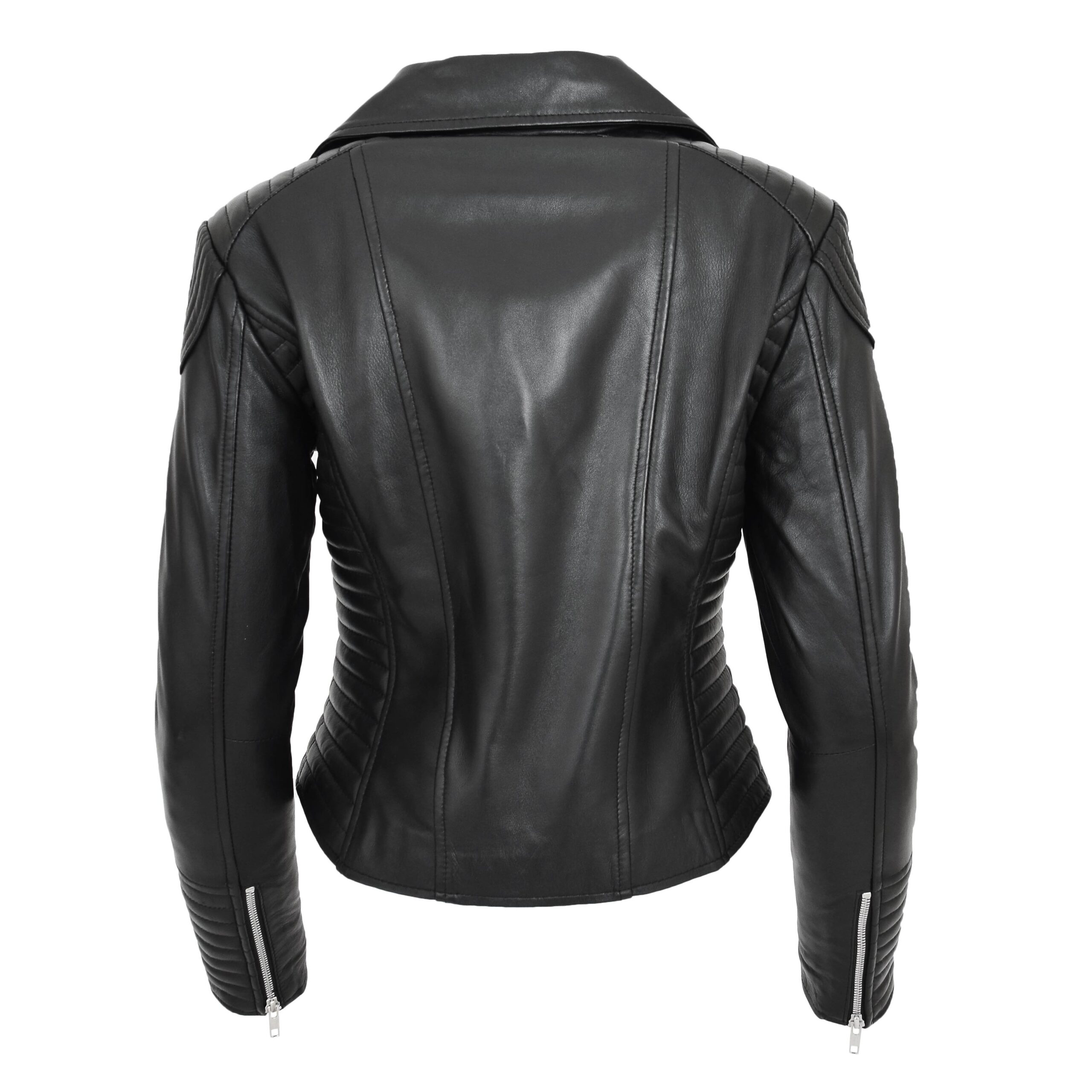 BUNERI Biker Cuir Souple Anna Noir Cross Zip – Image 2